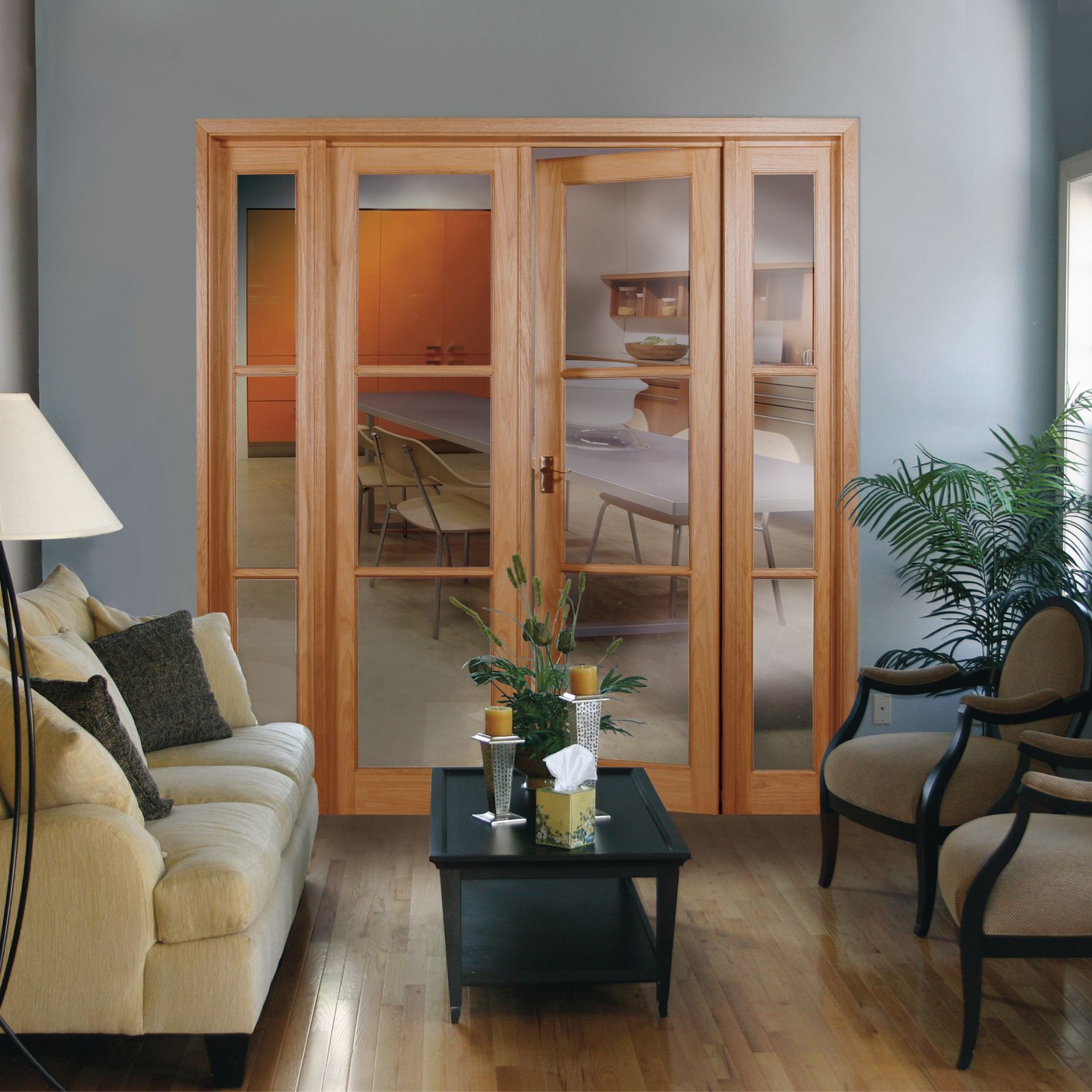 Veneer Internal French Door Frame Set, (H)2000mm (W)2424mm