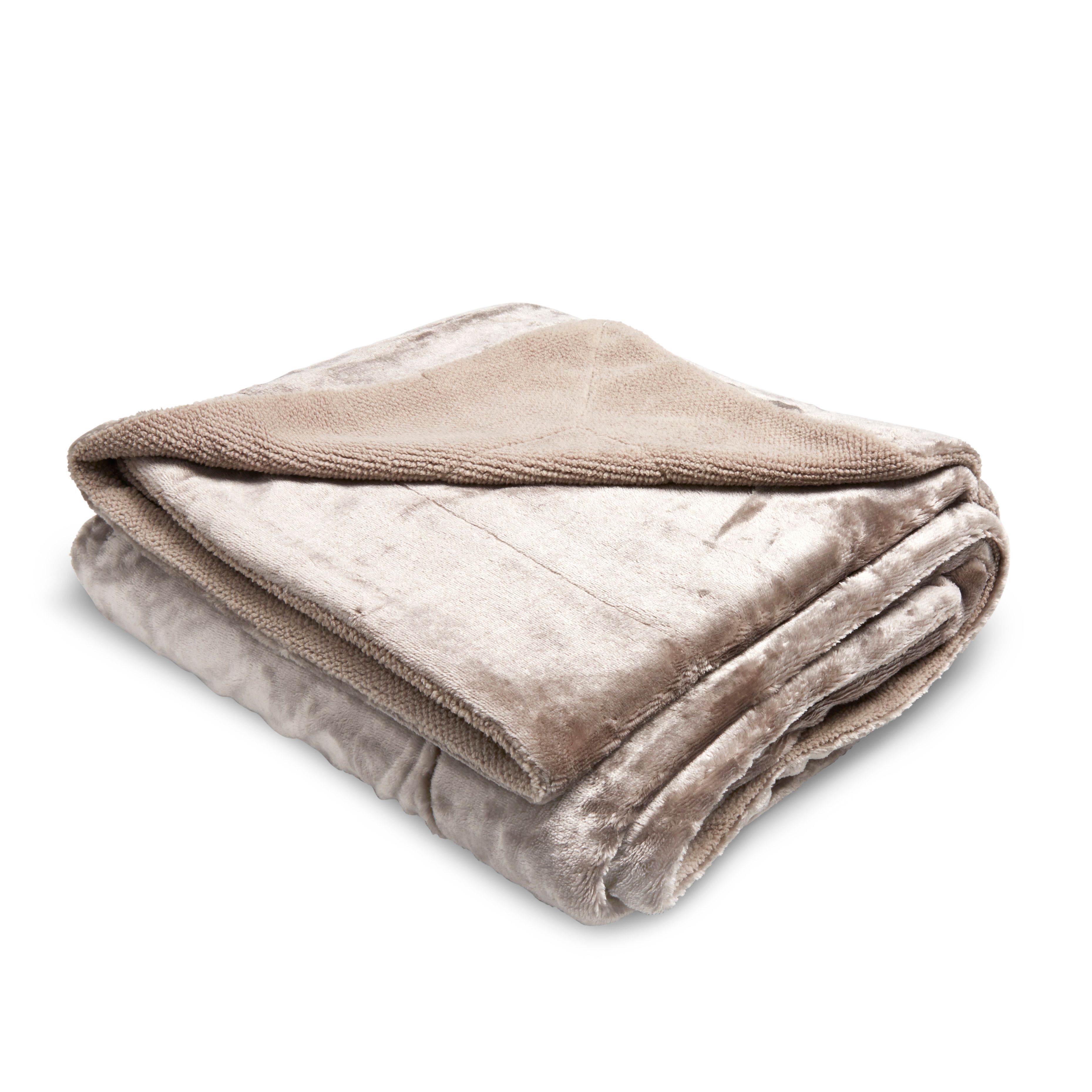 50 in. x 60 in. Taupe Plaid Polyester Chenille Throw-03870 ...