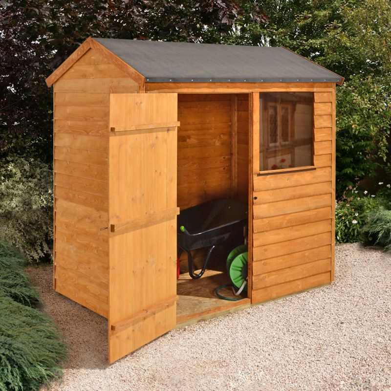 6X4 Larchlap Reverse Apex Overlap Wooden Shed Base Included Departments DIY at B&Q
