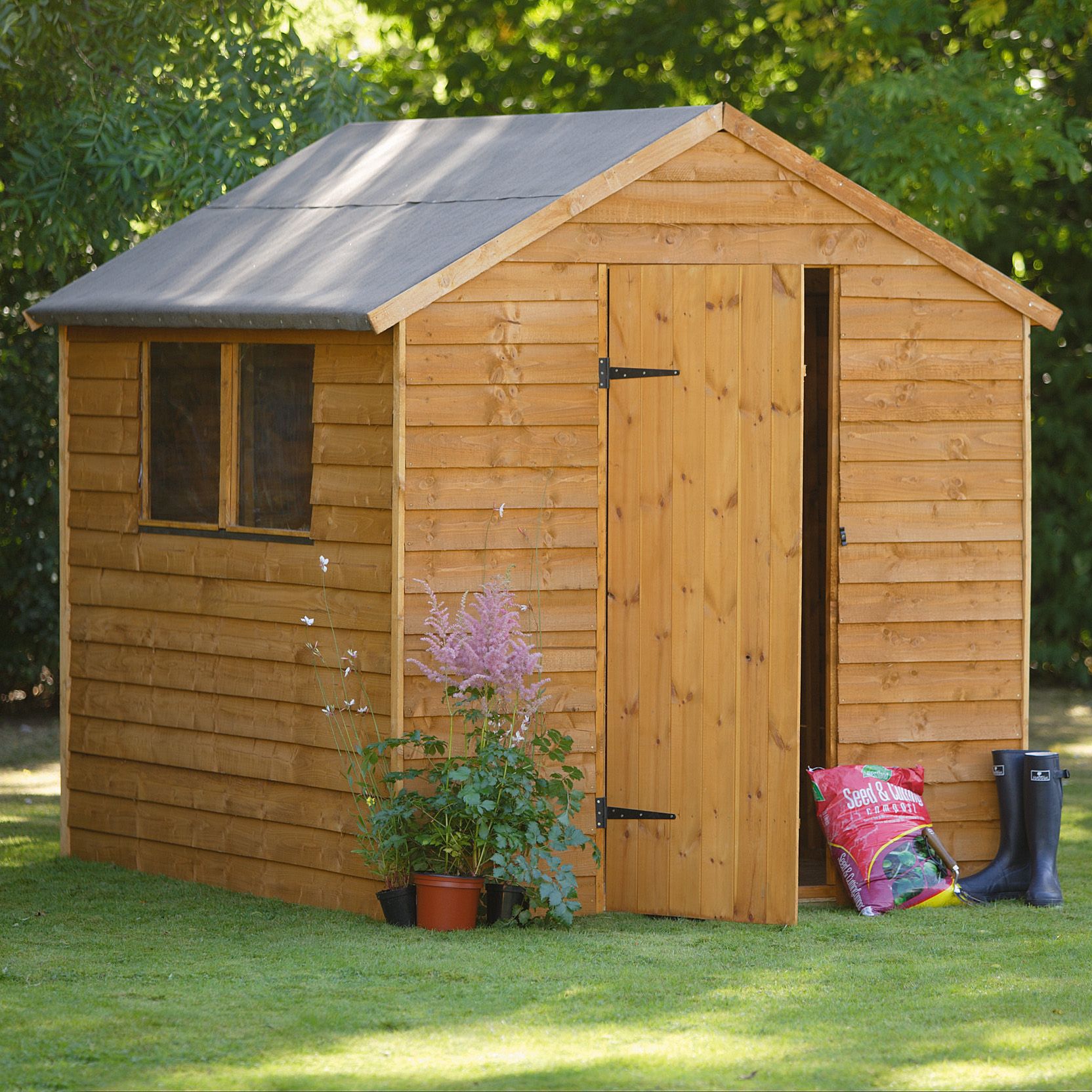 8X6 Larchlap Apex Overlap Wooden Shed With Assembly Service ...