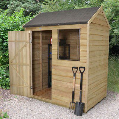 6X4 Reverse Apex Overlap Wooden Shed | Departments | DIY 
