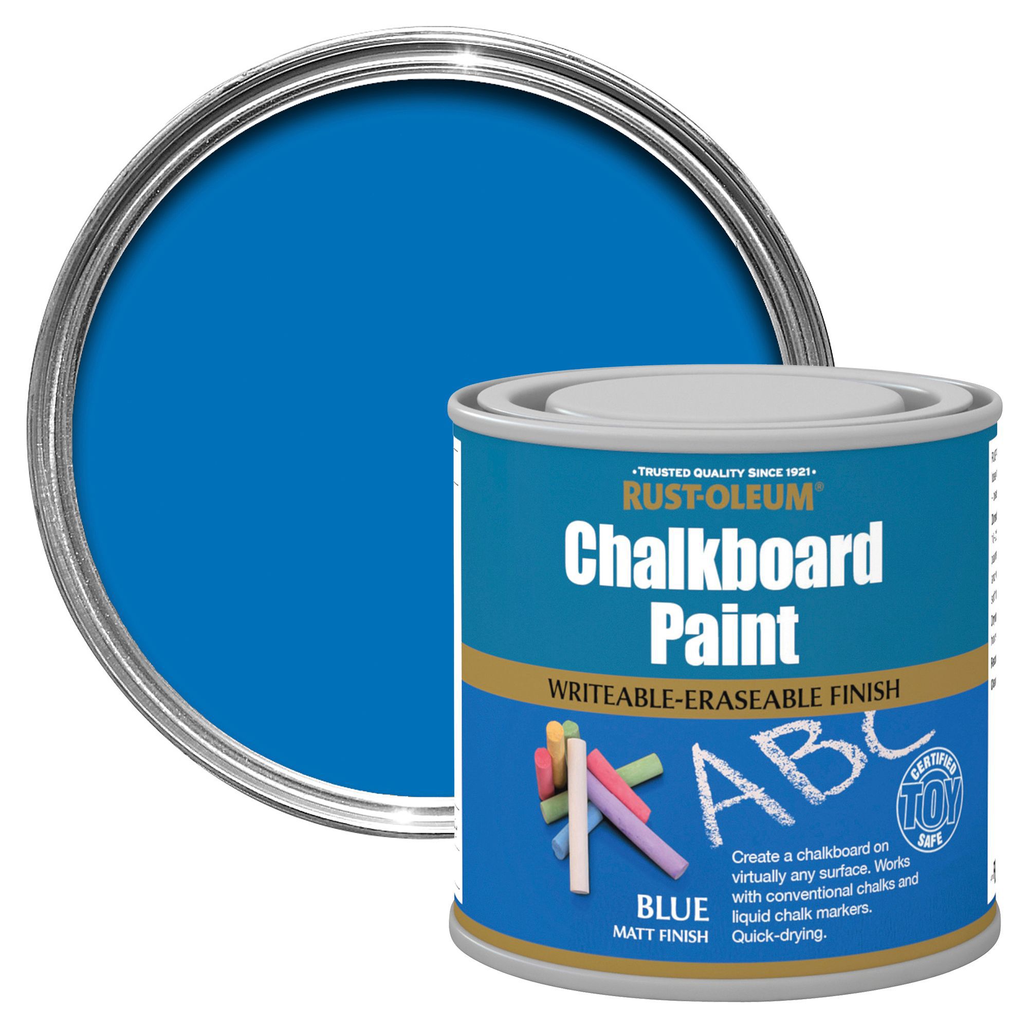 Rust-Oleum Rust-Oleum Blue Matt Chalkboard Paint 250 ml | Departments