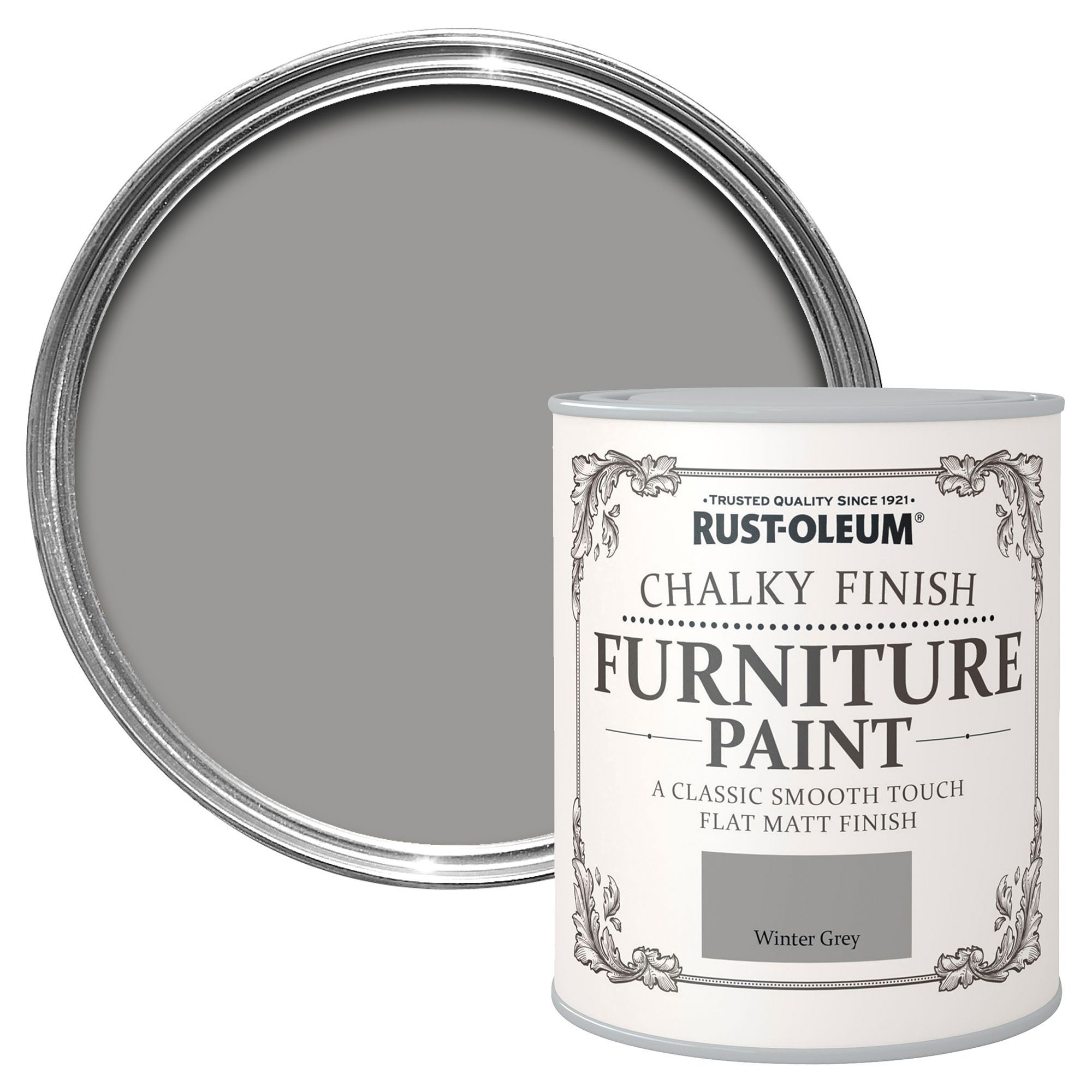 RustOleum RustOleum Winter Grey Chalky Matt Furniture Paint 125 ml