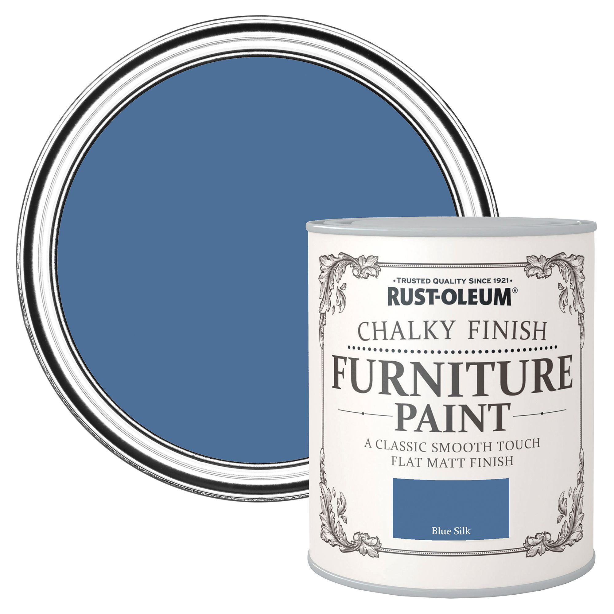 RustOleum RustOleum Blue Silk Flat Matt Furniture Paint 125 ml