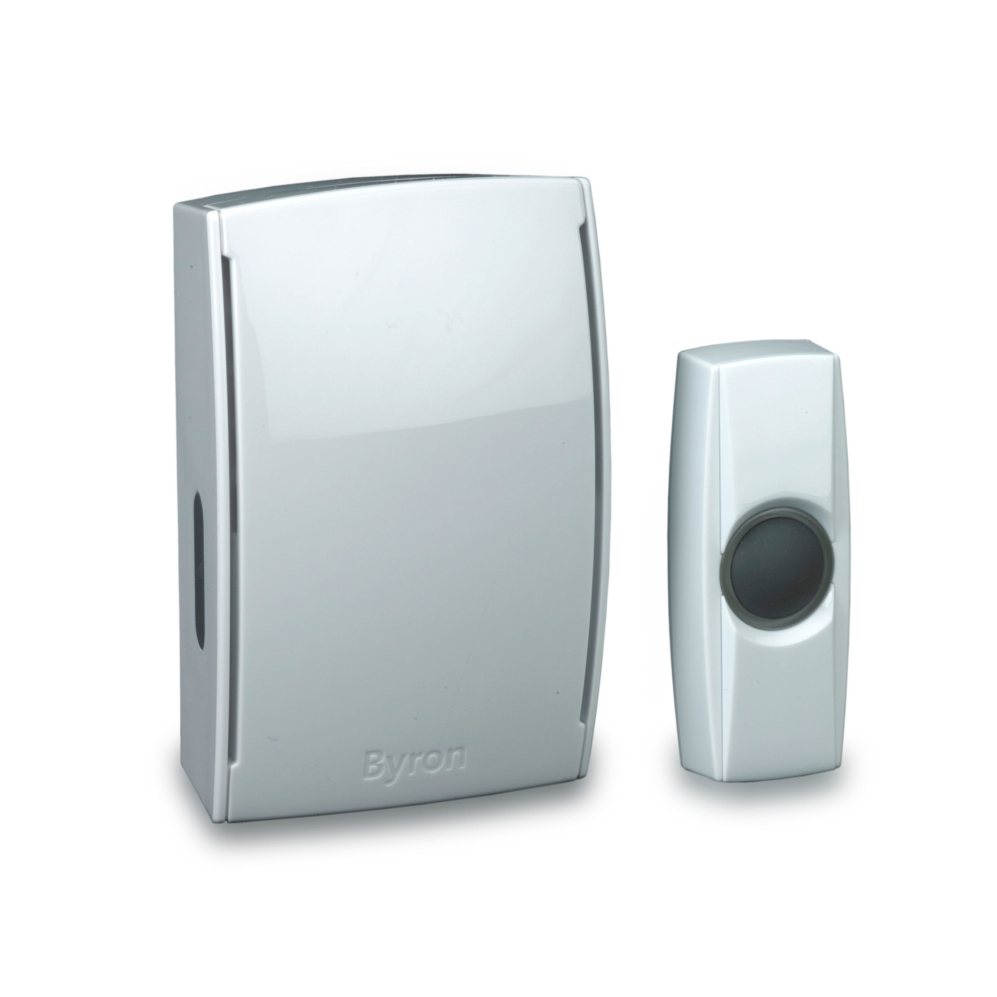 Byron Wirefree White Portable Door Chime Departments DIY at B&Q