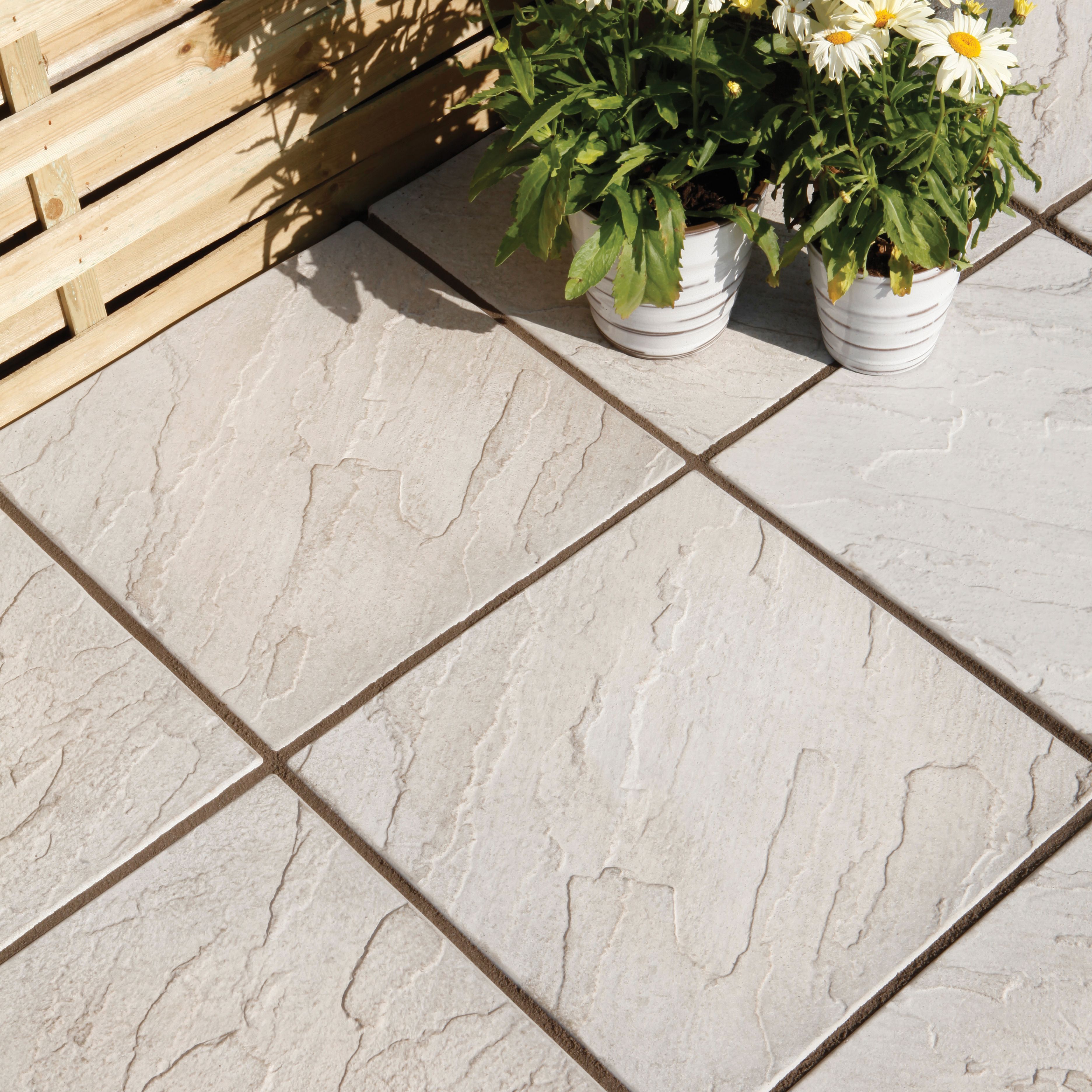 Grey Derbyshire Single Paving Slab L 450mm W 450mm Departments 