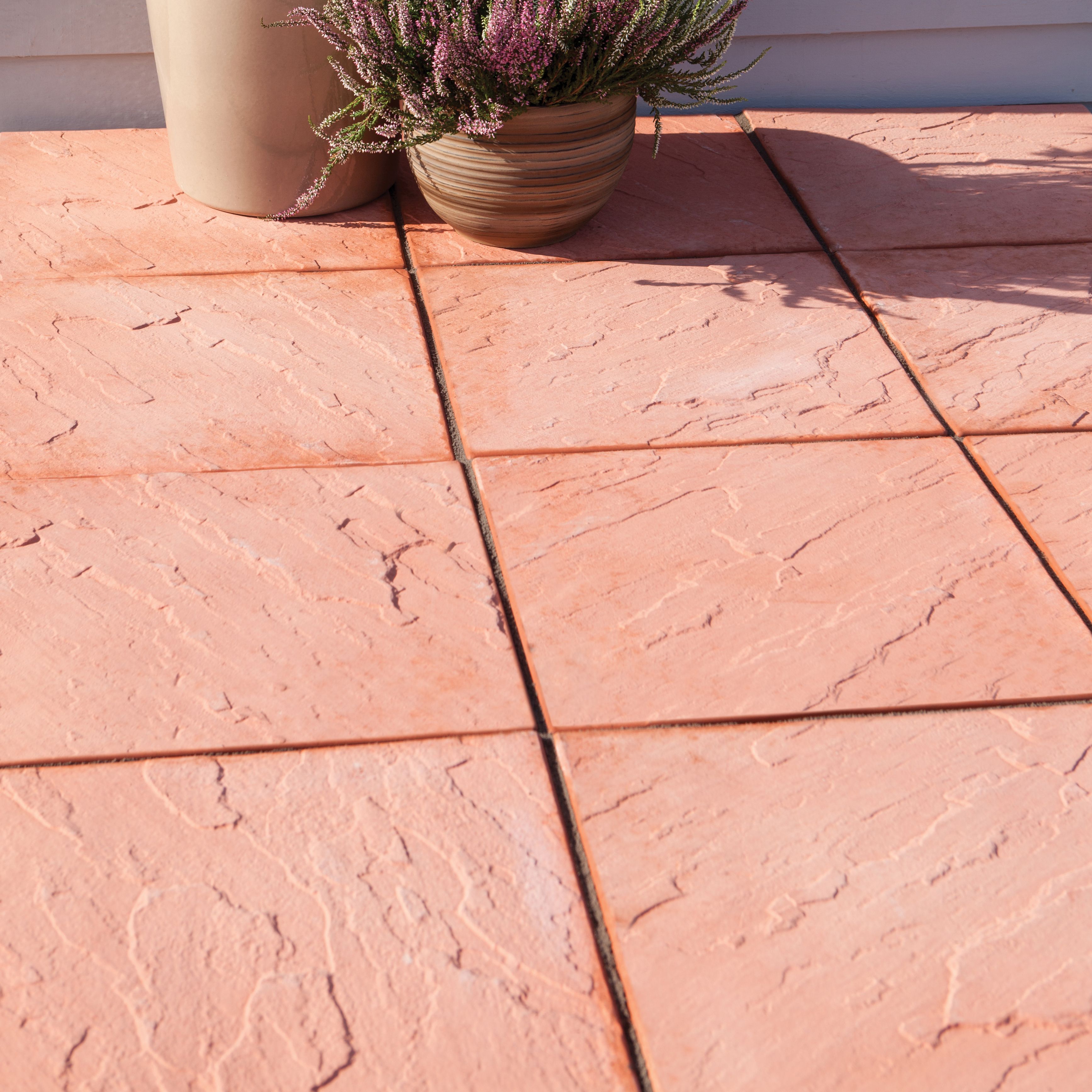 Terracotta Derbyshire Single Paving Slab (L)450mm (W)450mm