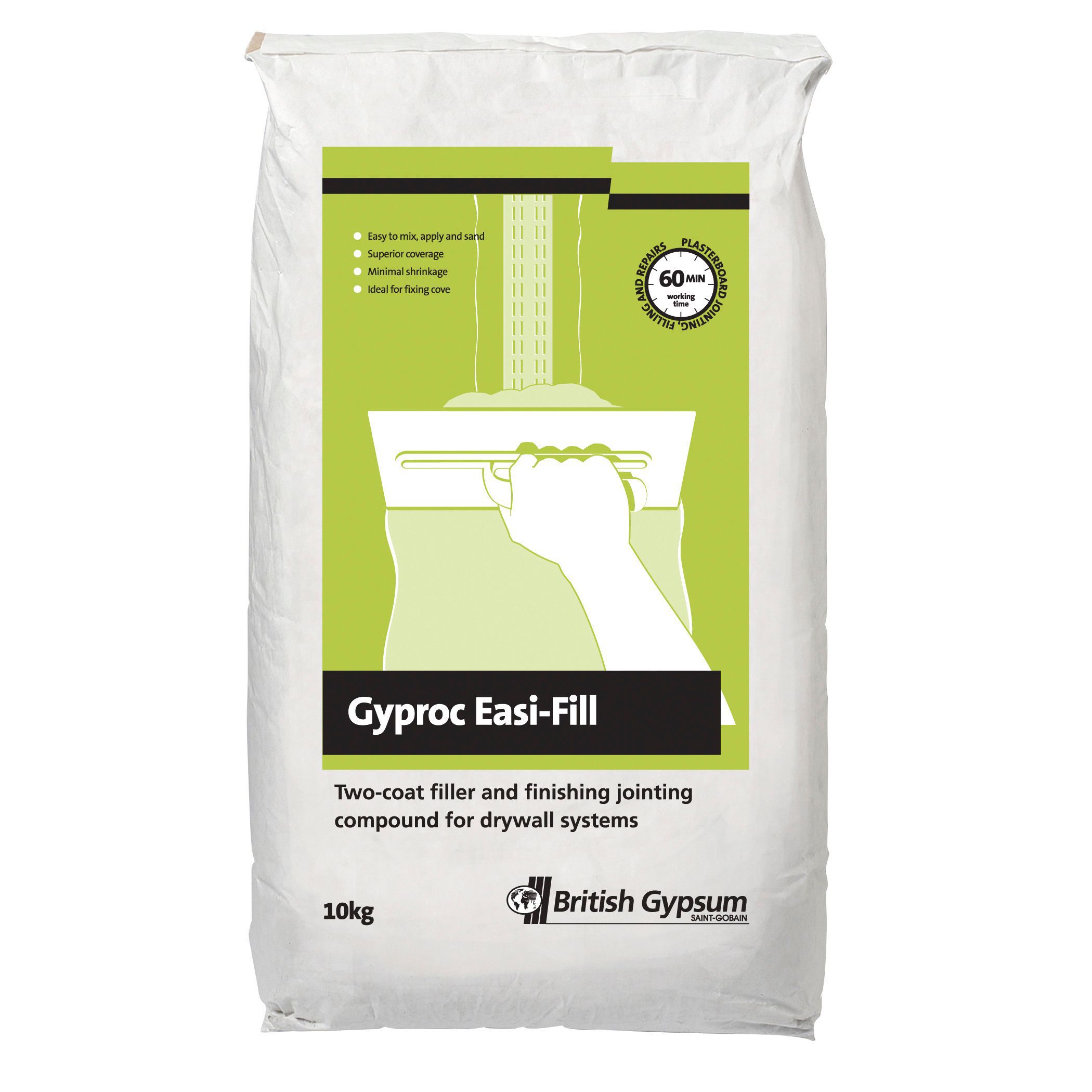 Gyproc EasiFill 60 TwoCoat Filler & Jointing Compound 10kg