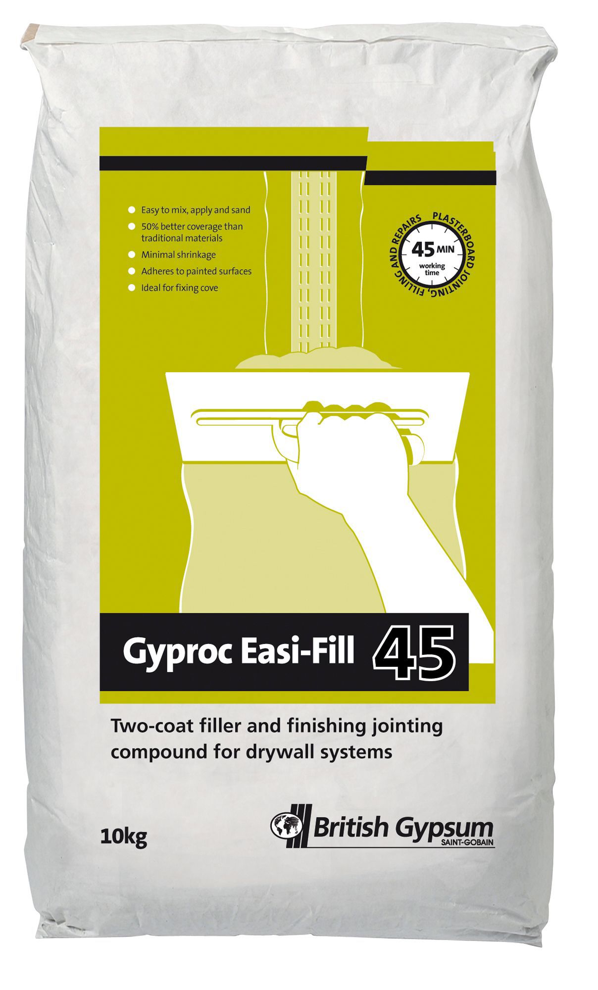 Gyproc EasiFill 45 TwoCoat Filler & Jointing Compound 10kg