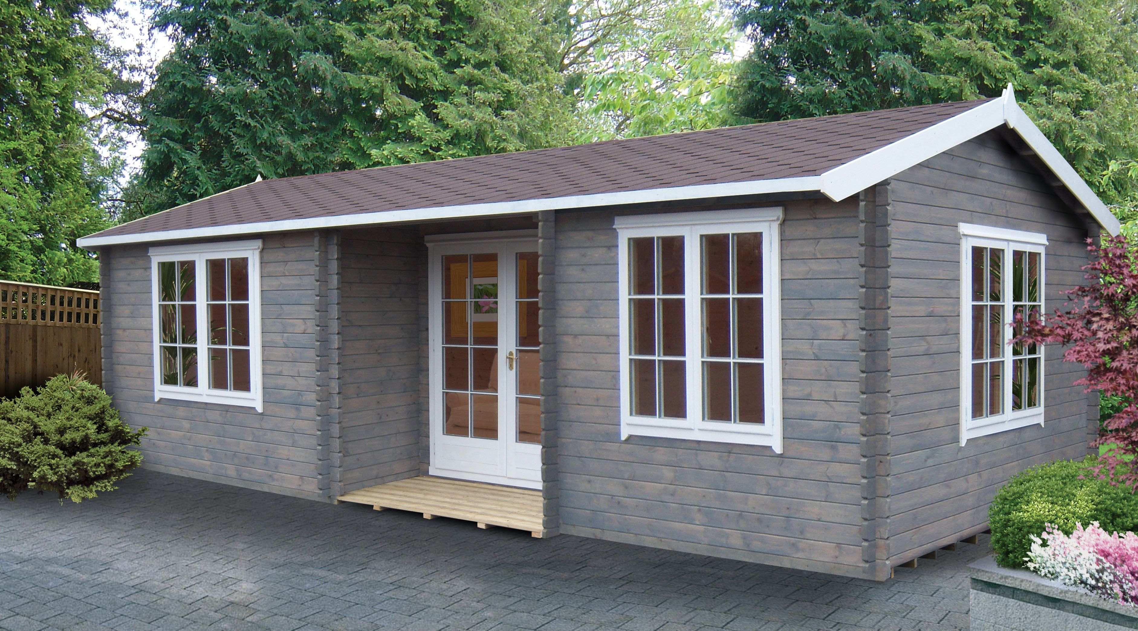 26X14 Elveden 44mm Tongue &amp; Groove Timber Log Cabin with 