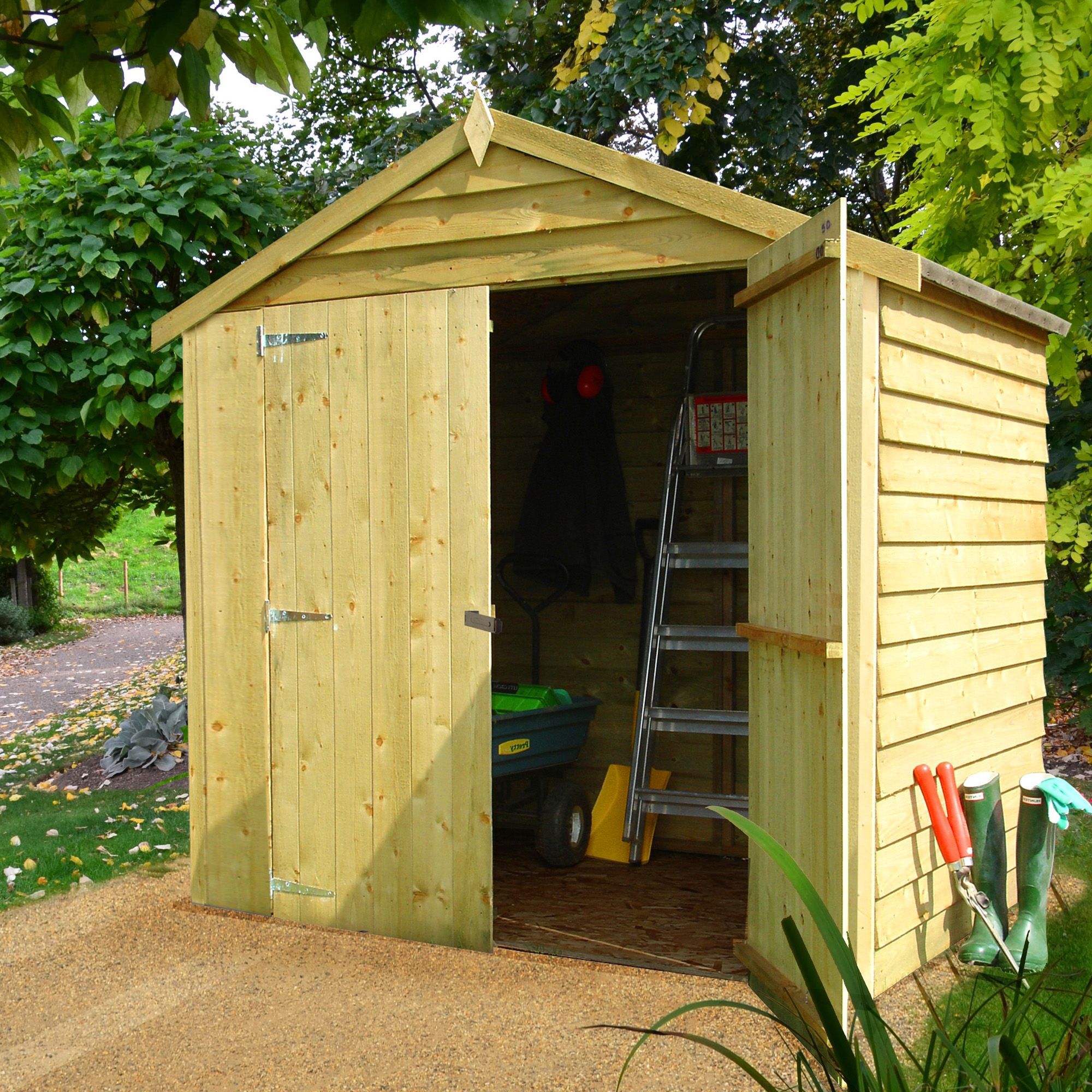 6X4 Sheds/Storage Apex Overlap Double Door Wooden Shed 