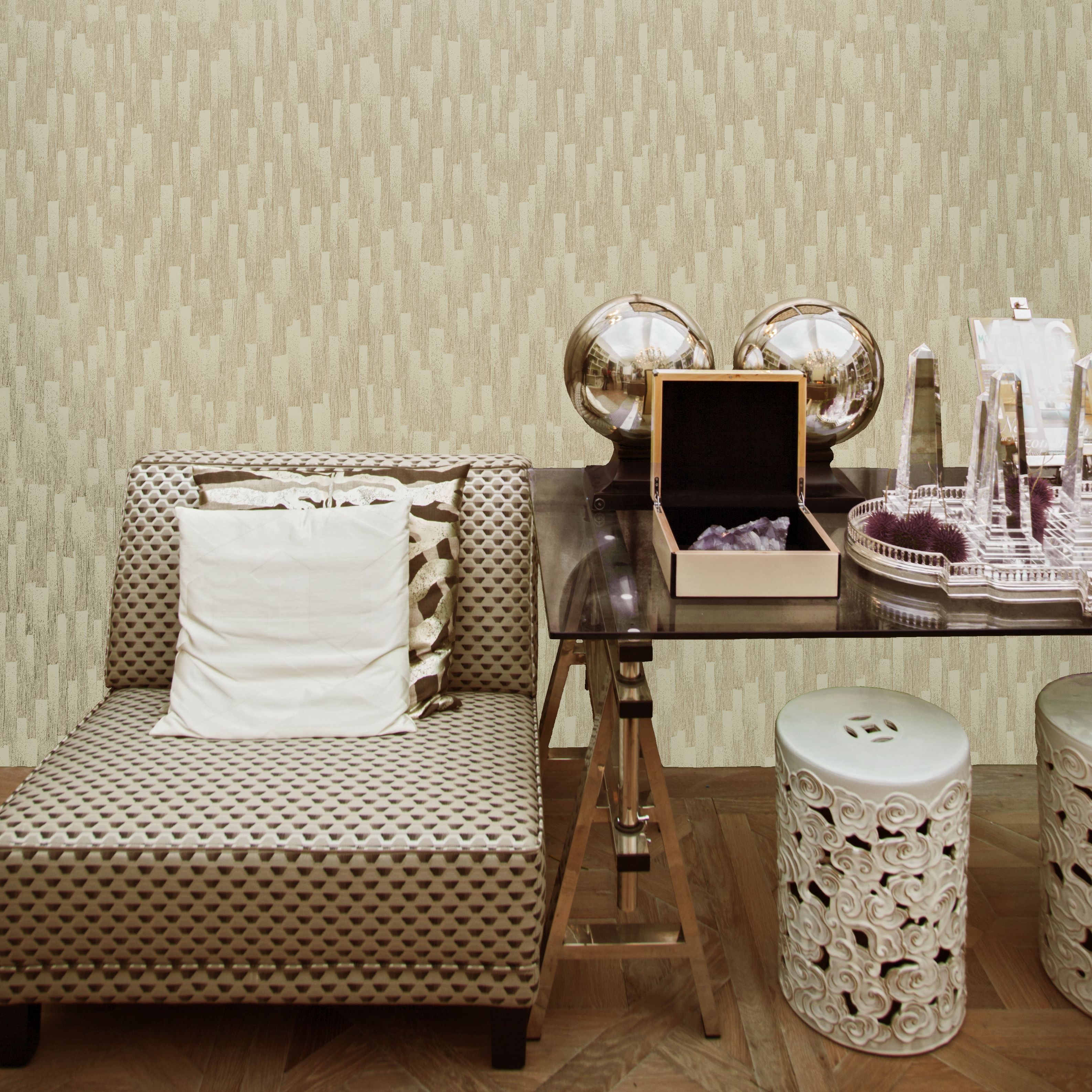 Neutral Patterned Wallpaper DIY Neutral Patterned Wallpaper DIY