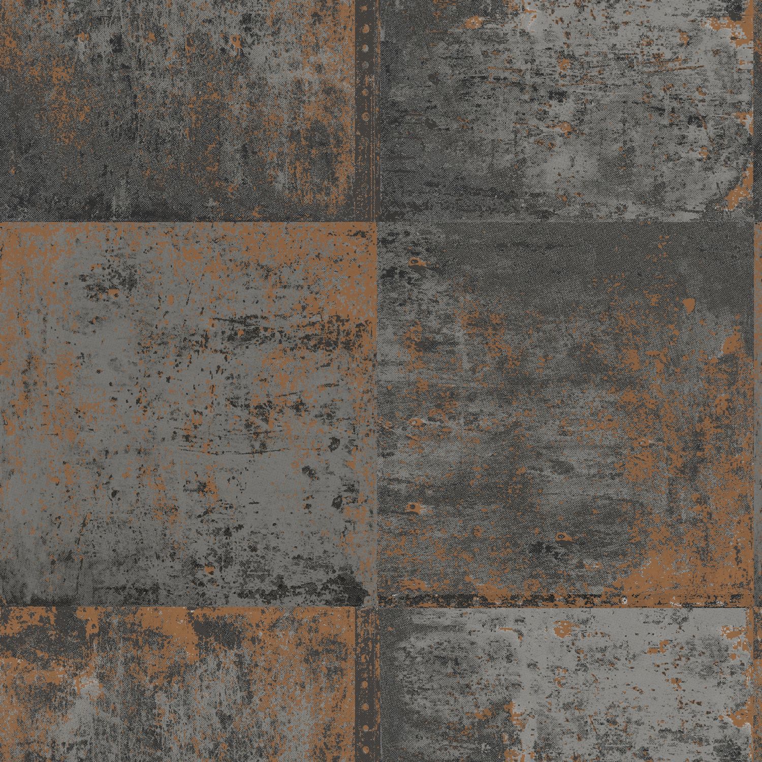 Black & Copper Distressed Metal Panel Wallpaper | Departments | DIY at B&Q