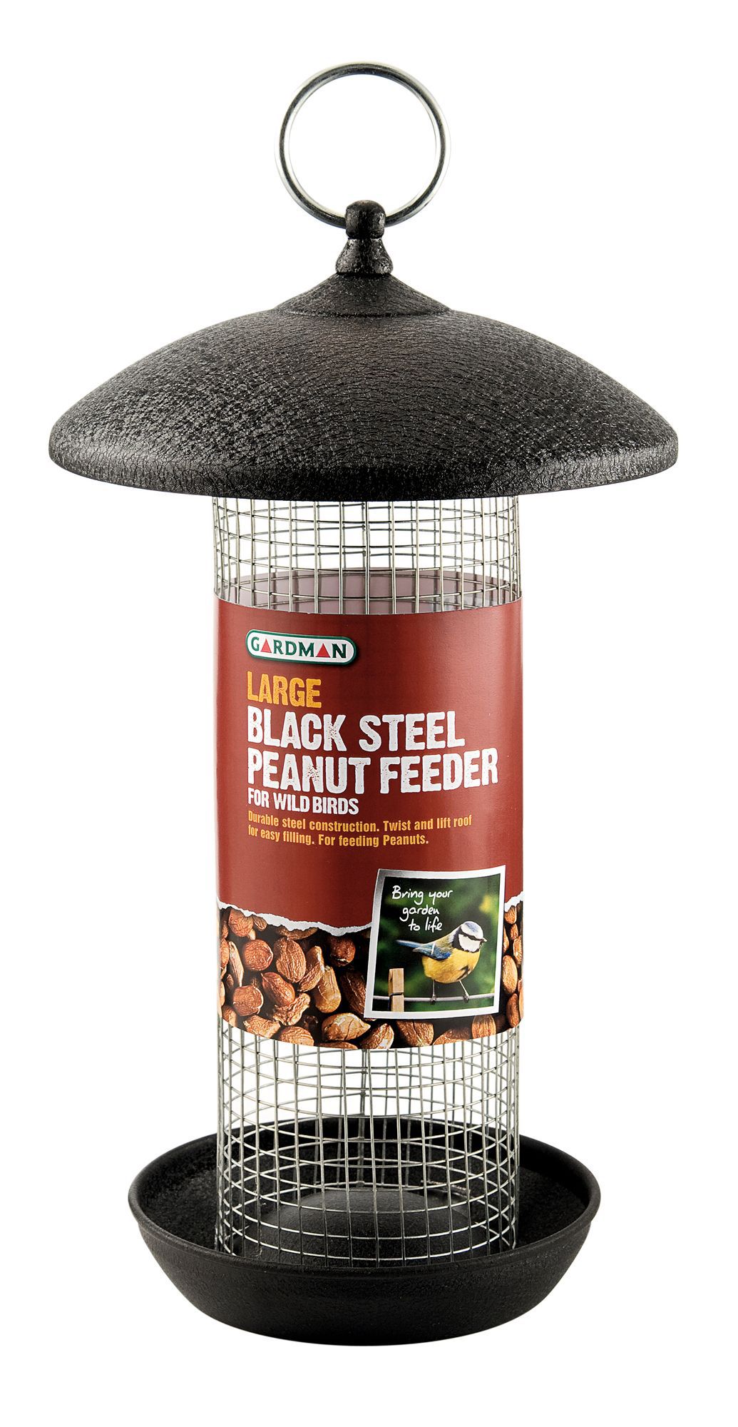 Gardman Black Steel Bird Feeder (h)270mm 