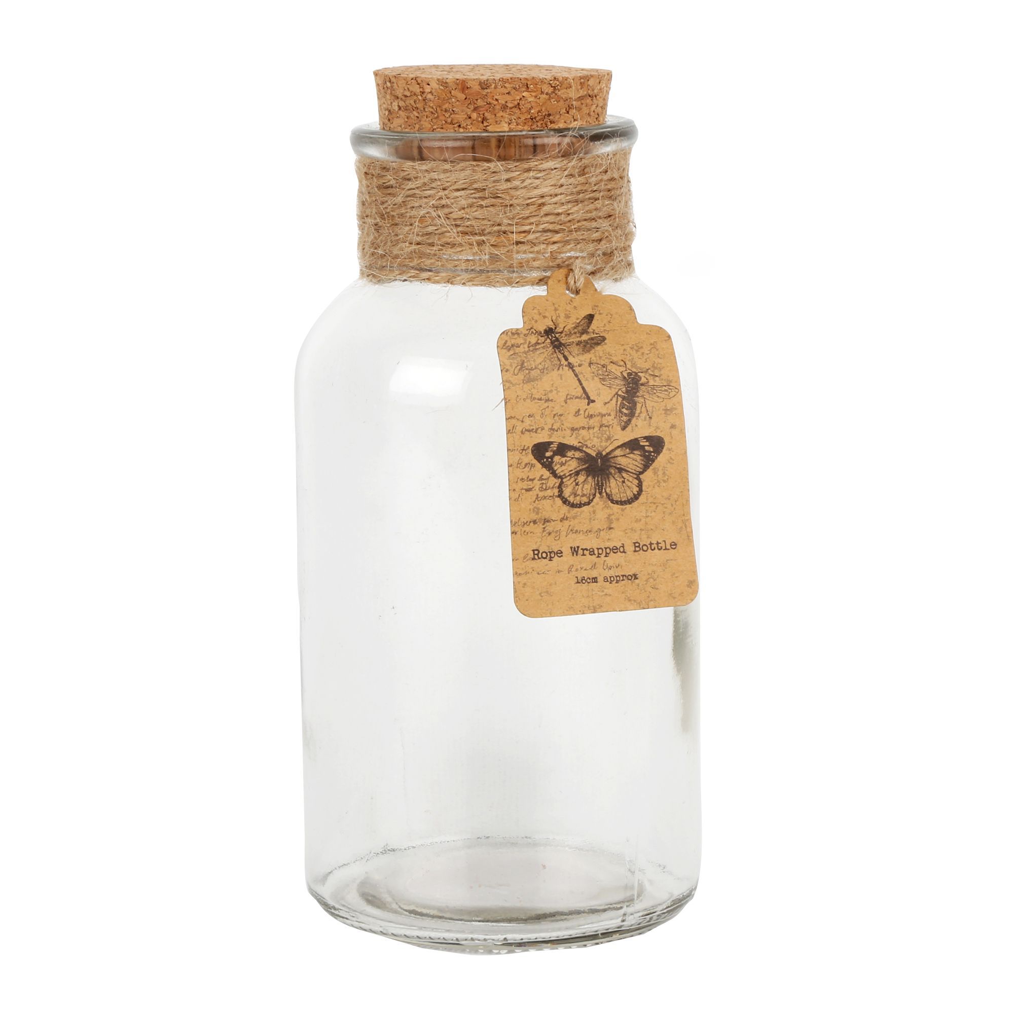 Clear Cork &amp; Glass Decorative Bottle, Medium | Departments 