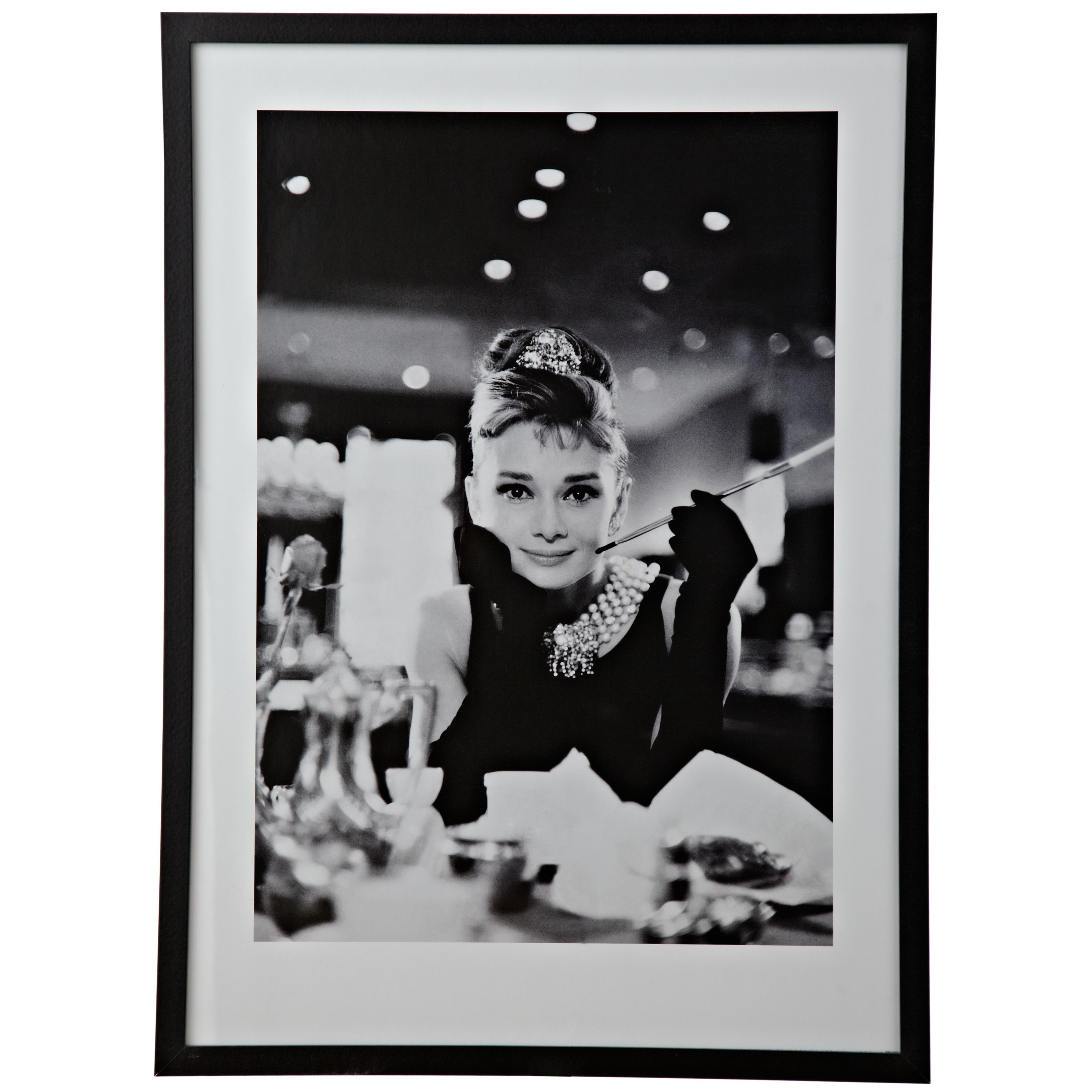 Audrey Hepburn Black & White Wall Art (W)53cm (H)73cm Departments
