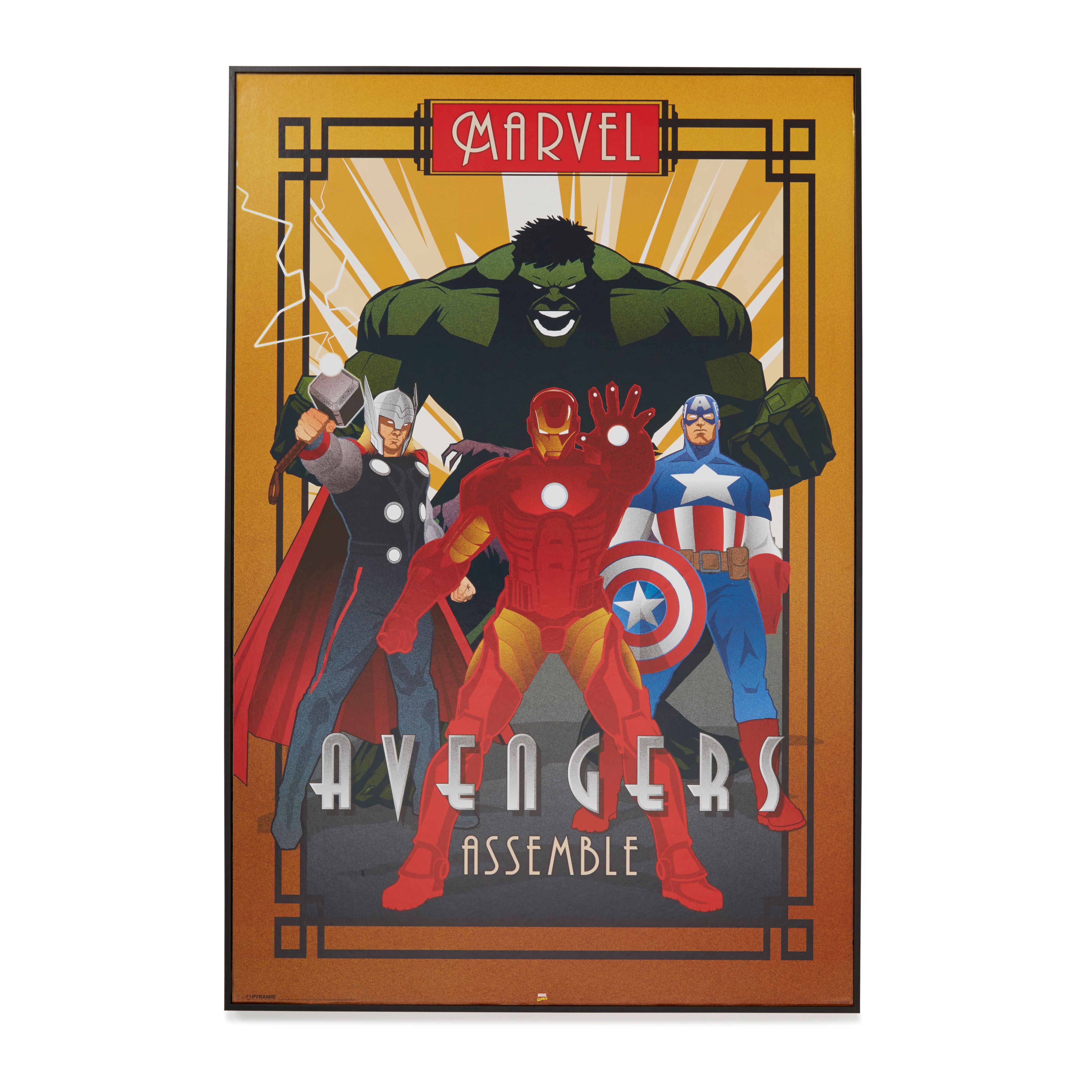 Avengers Comics Multicolour Framed Art (W)625mm (H)930mm Departments