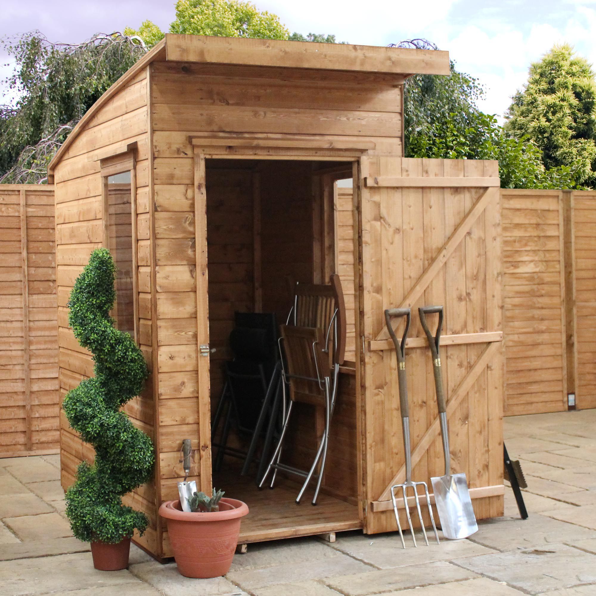 6X4 Aero Curved Roof Shiplap Wooden Shed Departments 