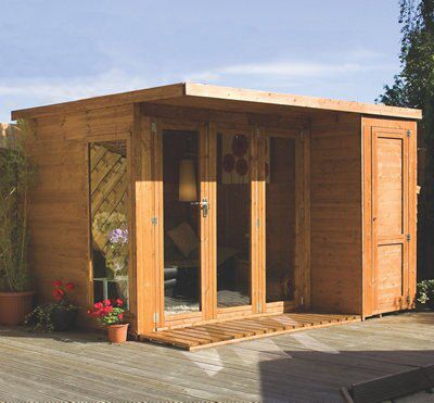 10x8 combi garden room shiplap timber summerhouse & store