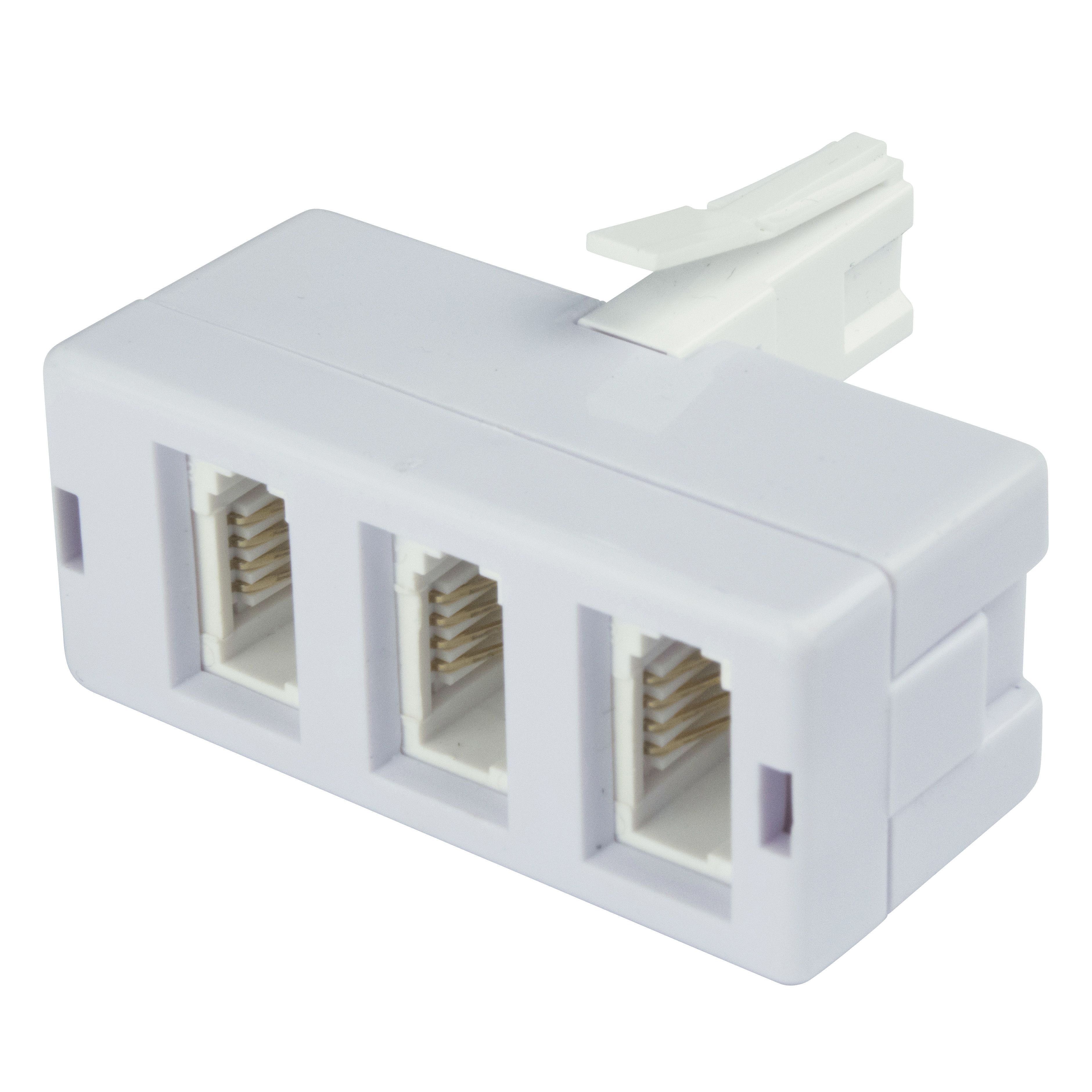 Tristar BT Telephone Triple Adaptor Departments DIY at B&Q