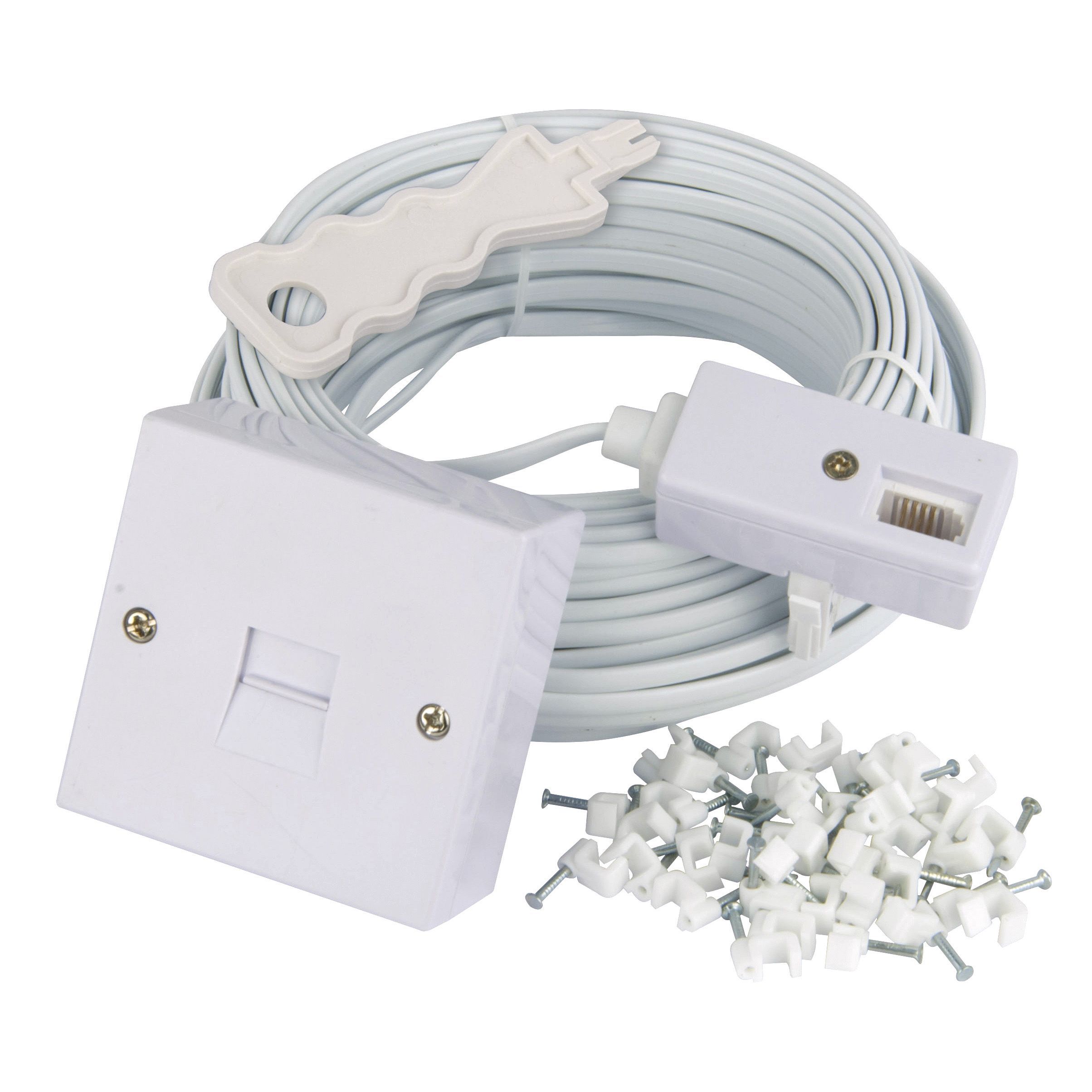 Tristar White Telephone Extension Kit 20m Departments DIY at B&Q