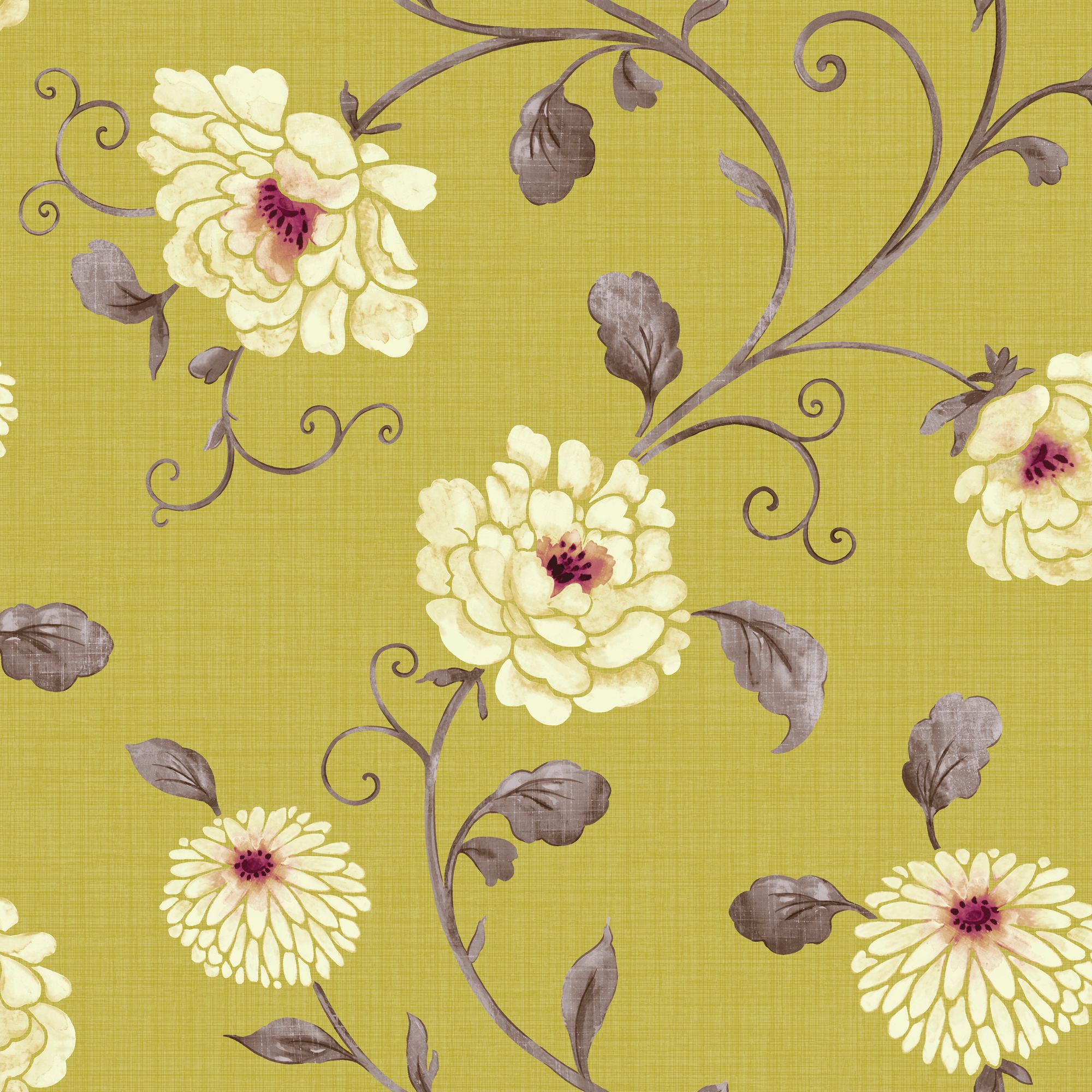 Arthouse Vintage Antoinette Pistachio Floral Wallpaper | Departments