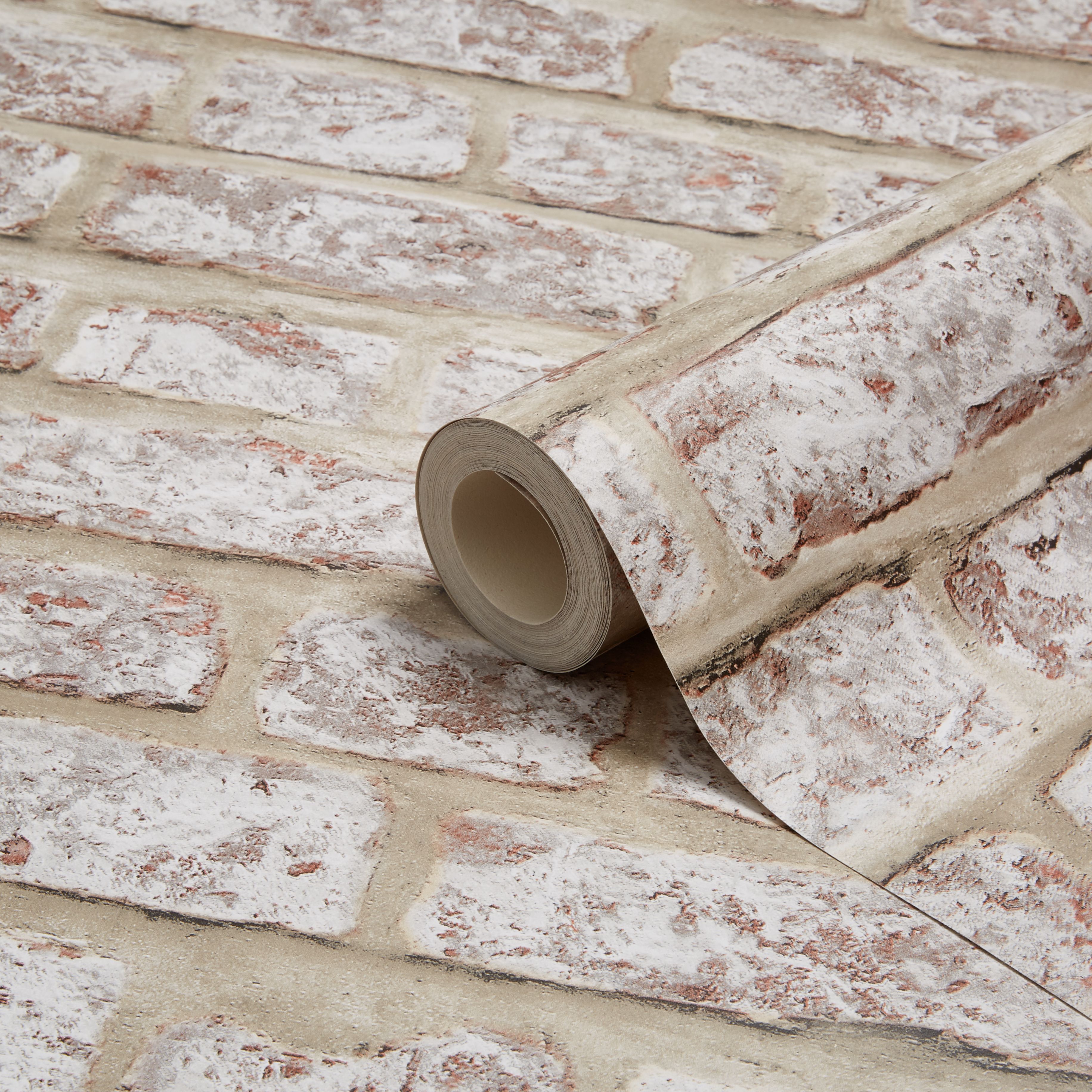 Arthouse Red Rustic Brick Wallpaper Clearance DIY at B&Q