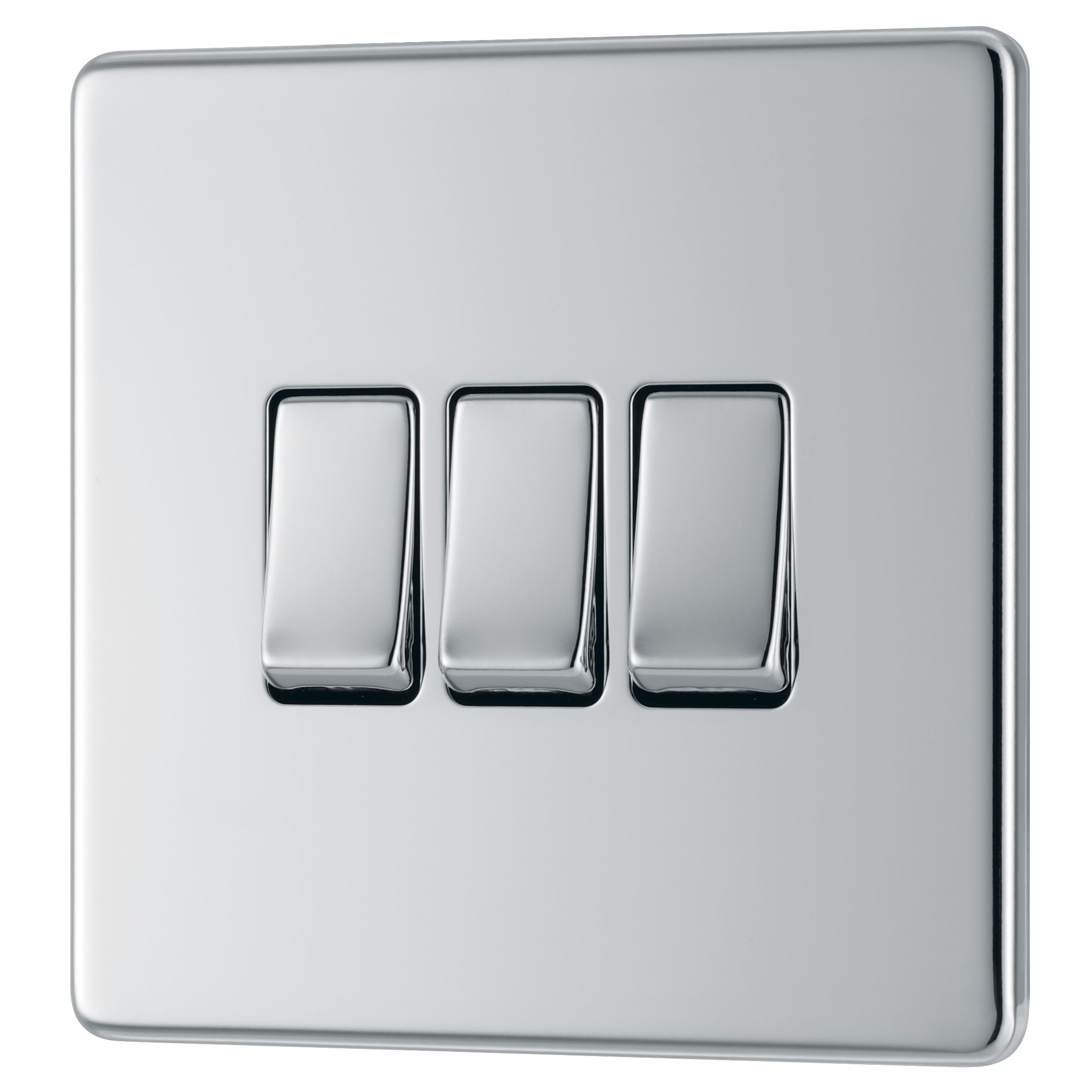 Colours 10A 2Way Triple Polished Chrome Light Switch Departments