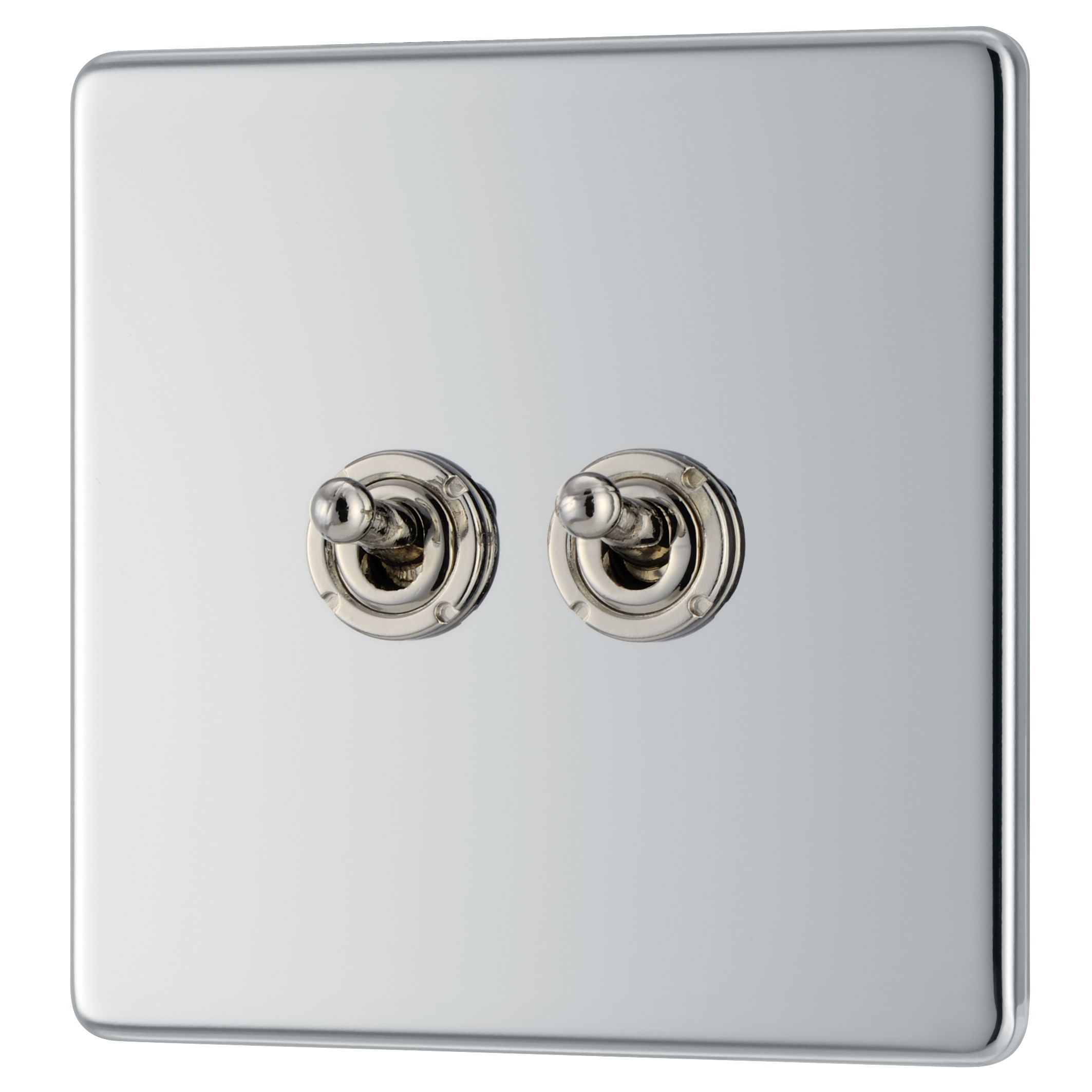 Colours 10A 2Way Double Polished chrome Toggle switch Departments