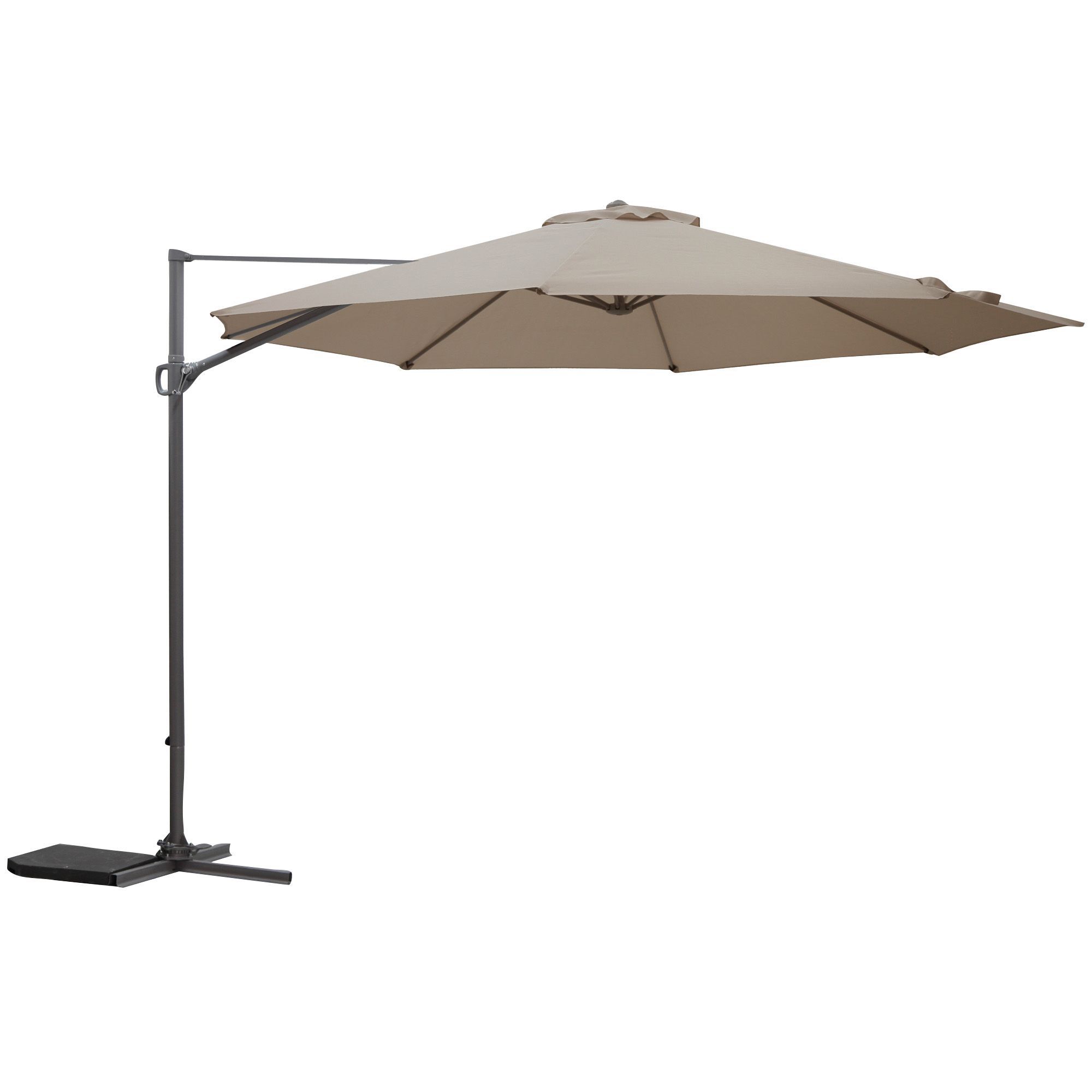 Mallorca 3.5m Brown & Taupe Overhanging Parasol Departments DIY at B&Q