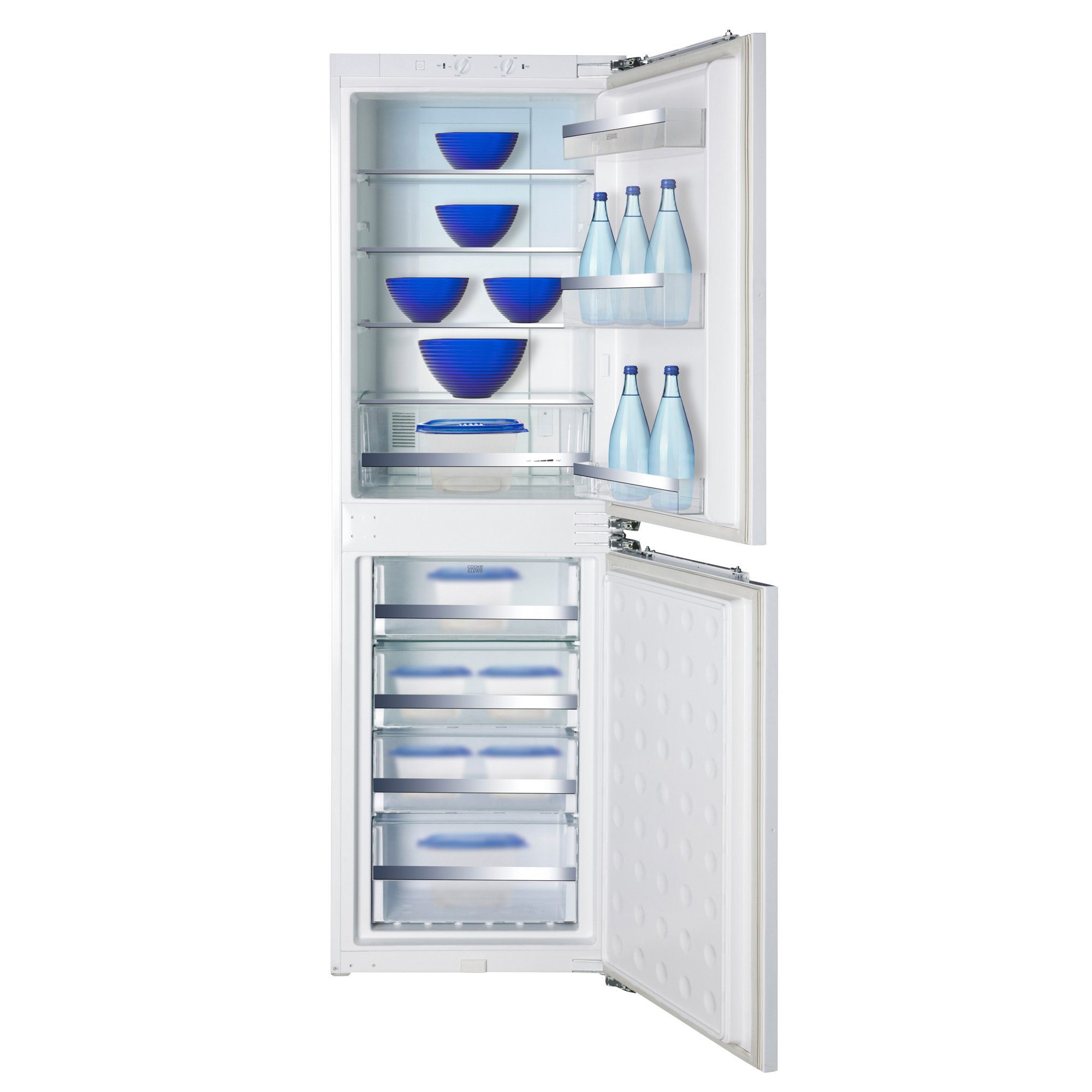 Cooke & Lewis CLBC50 White Integrated Fridge Freezer Departments