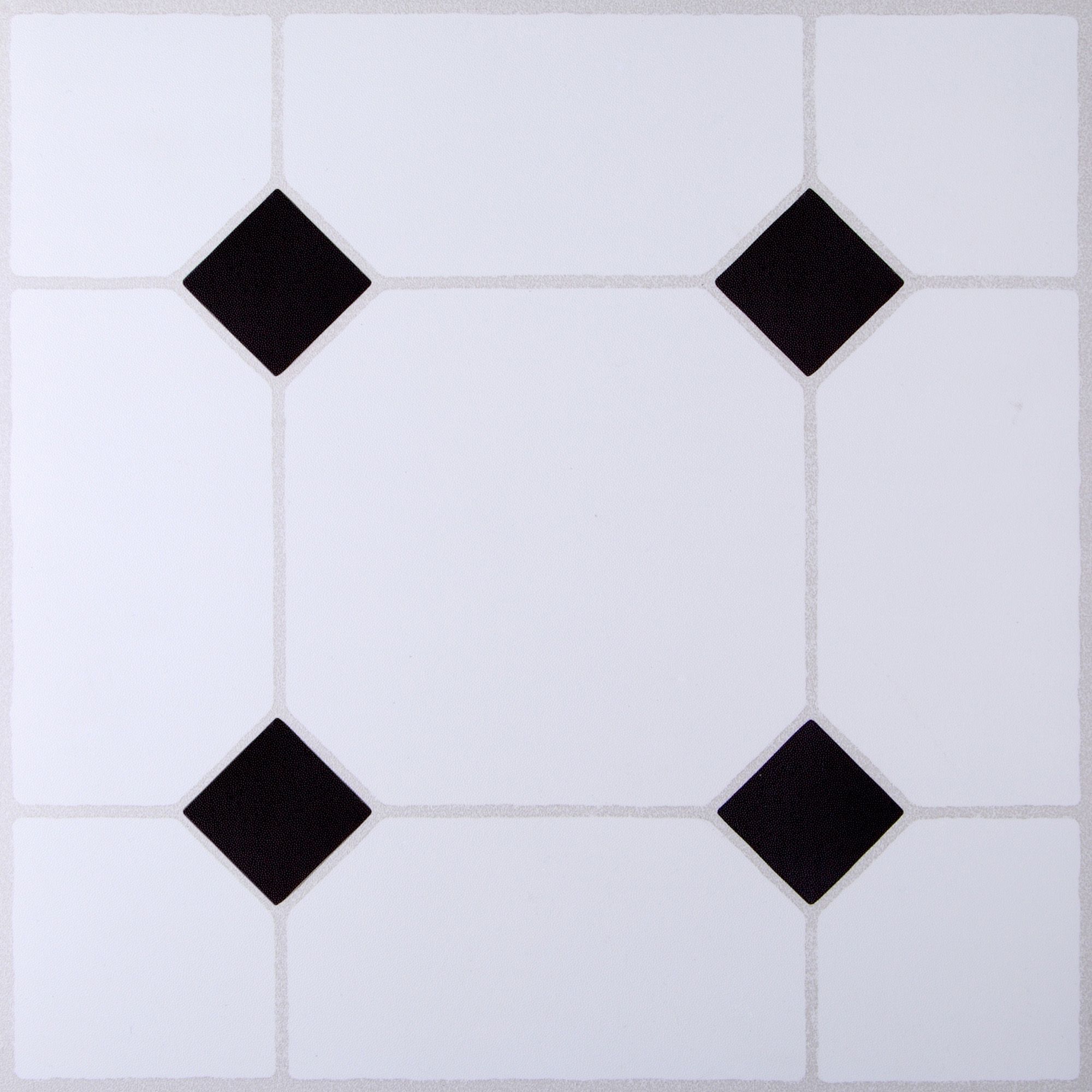 B&Q Black & White Tile Effect Self Adhesive Vinyl Tile 1 ...