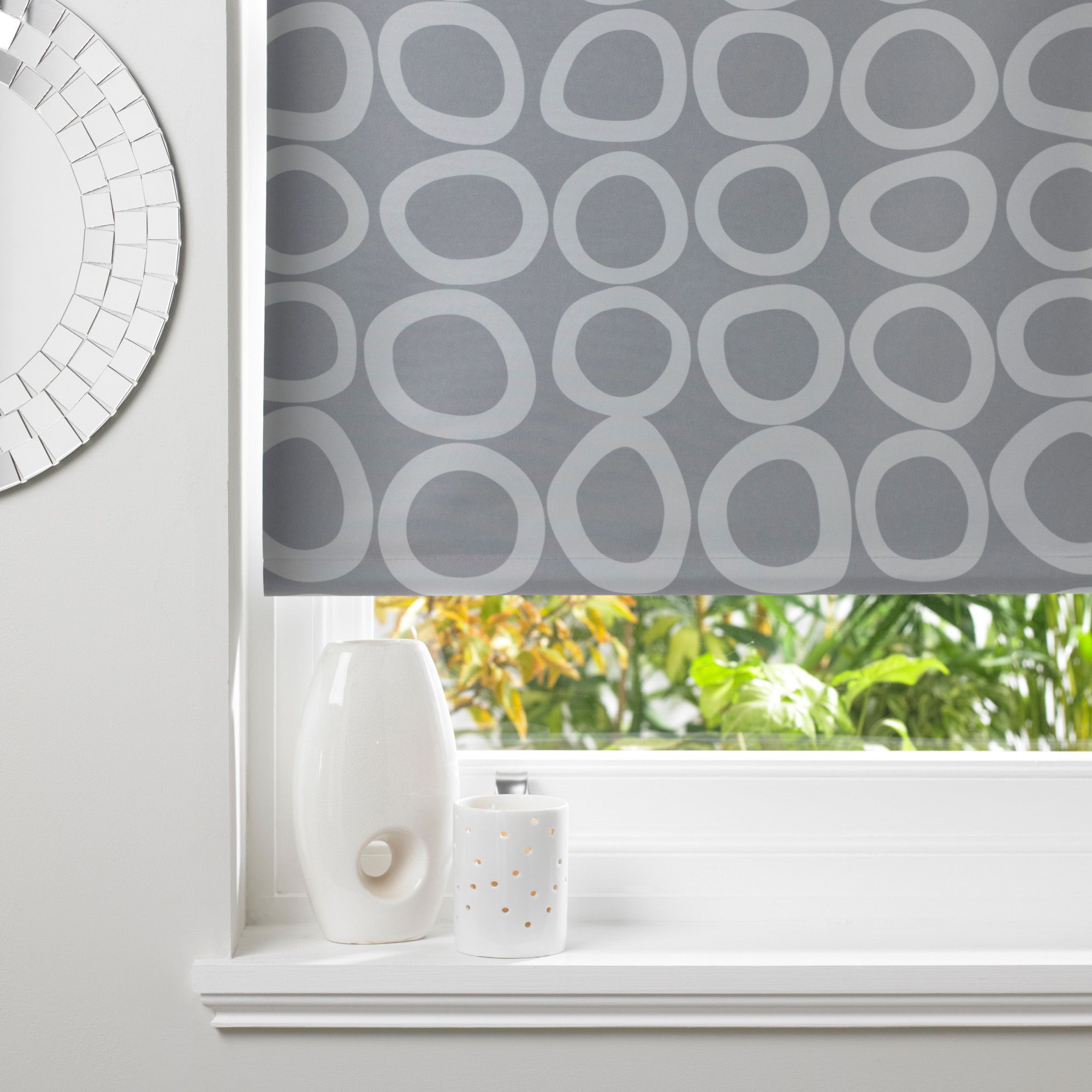 Colours Diablo Corded Grey & Concrete Roller Blind (L)160 cm (W)180 cm ...