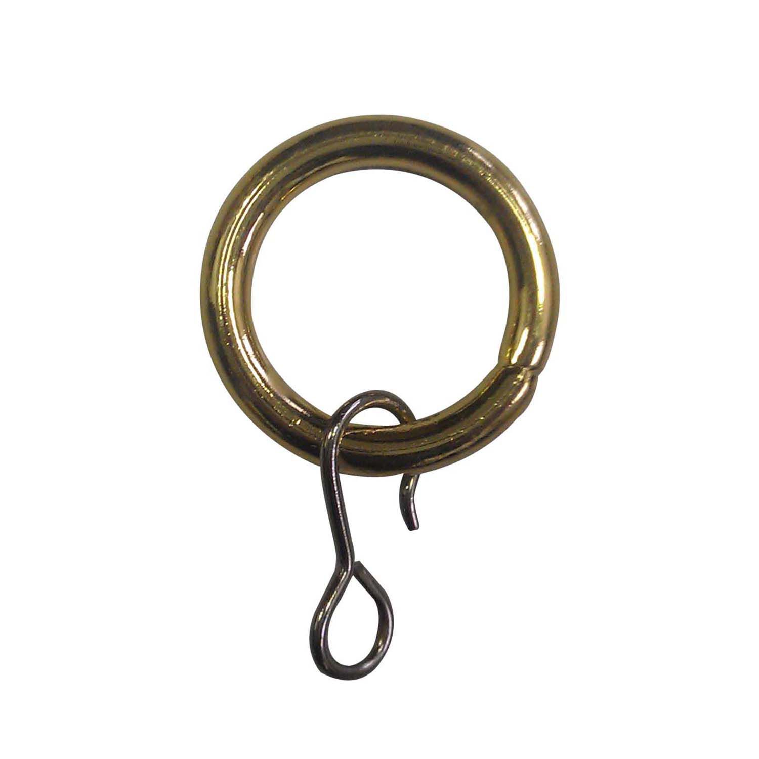 Colours Brass Effect Metal Round Curtain Ring with Hook (L)20mm (Dia
