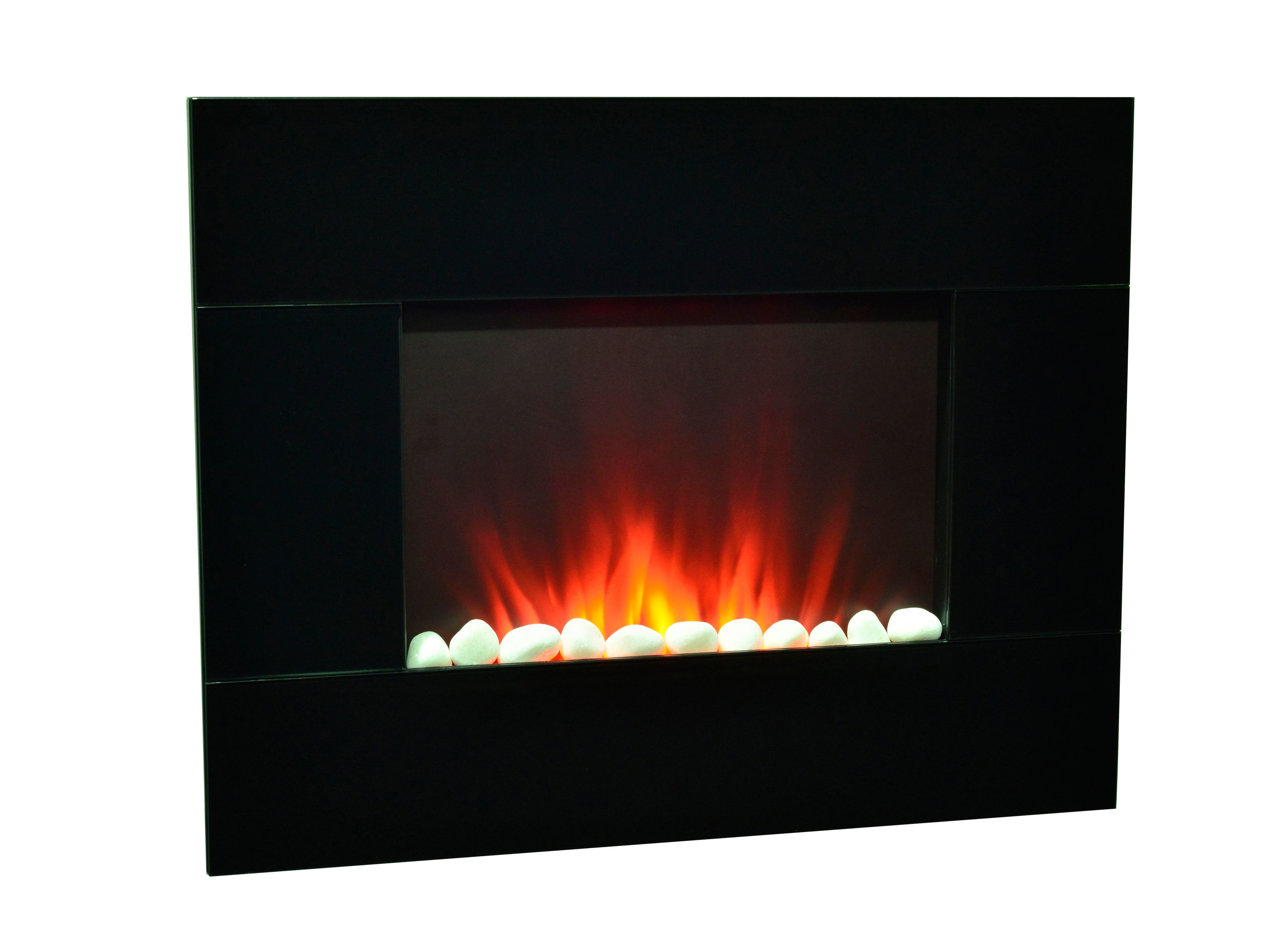 Blyss Enya Black Remote Control Electric Fire Departments DIY at B&Q