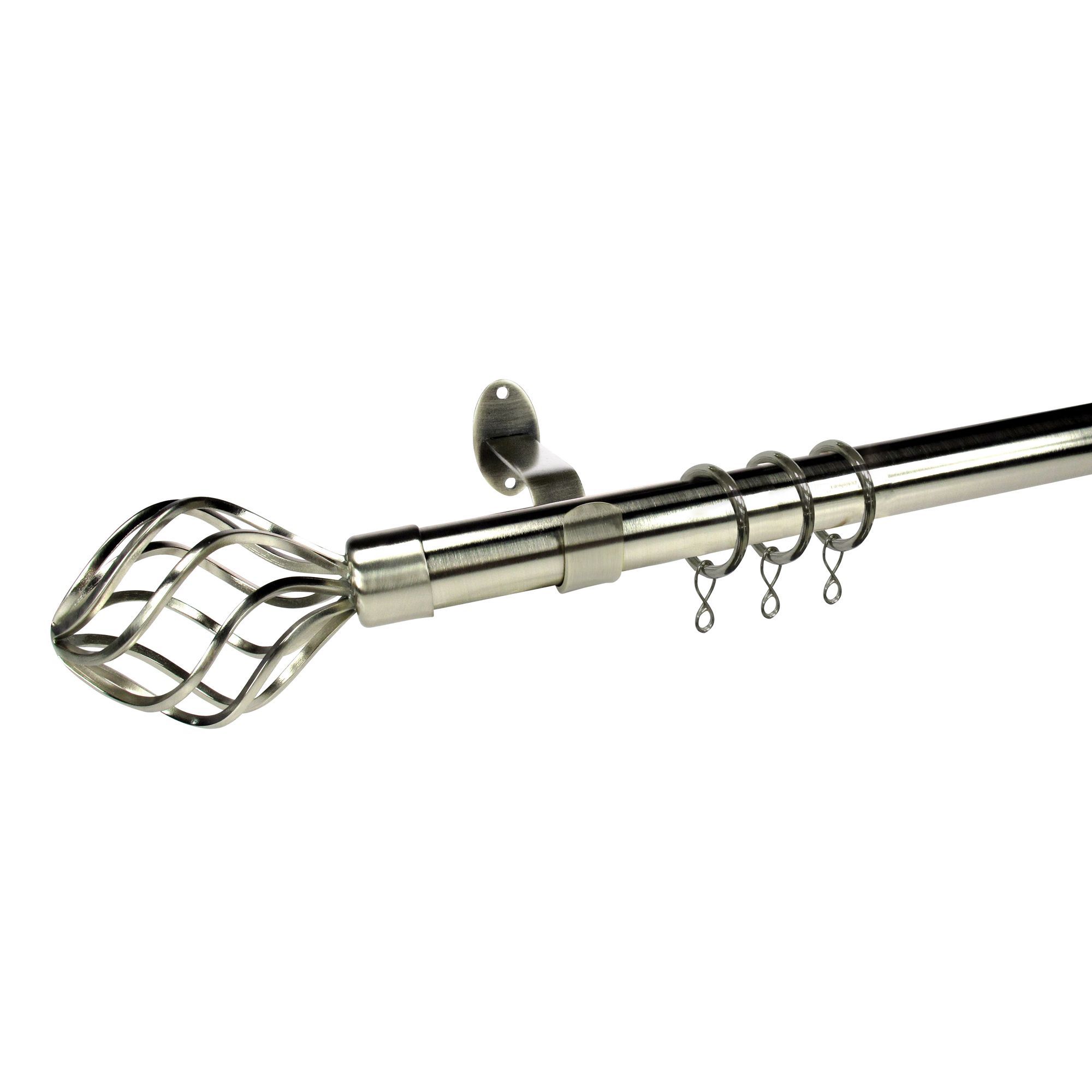 Colours Manoir Stainless Steel Effect Extendable Curtain Pole (L)210 cm
