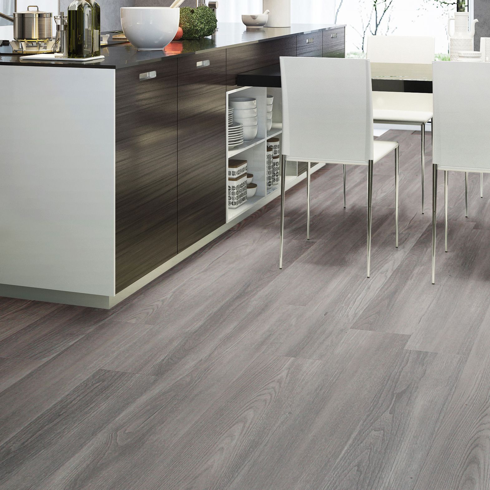 Grey Natural Oak Effect Waterproof Luxury Vinyl Click Flooring Sample 