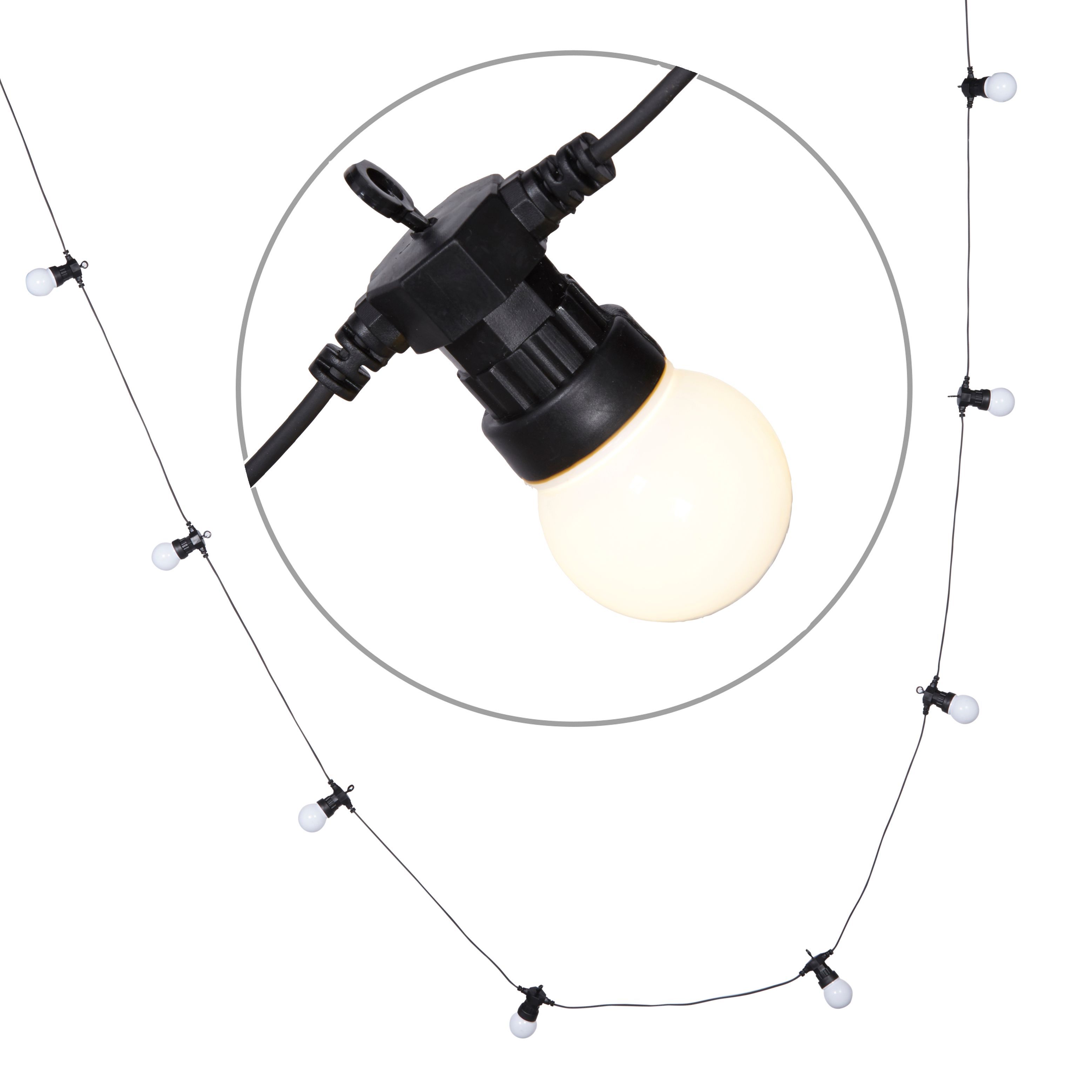 Blooma Chalcon Mains Powered White 10 LED String Lights Departments DIY at B&Q