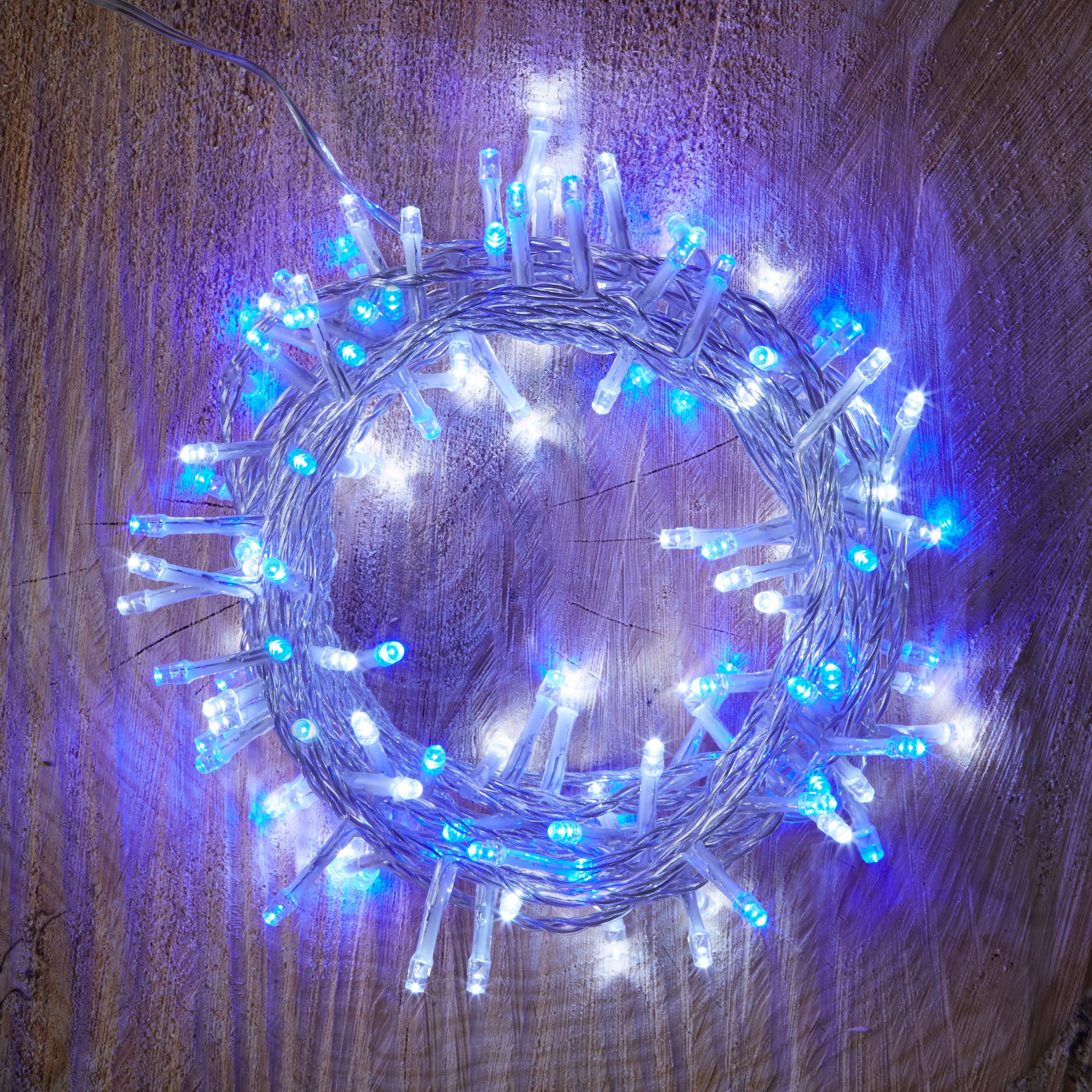 120 Blue & White LED String Lights Departments DIY at B&Q