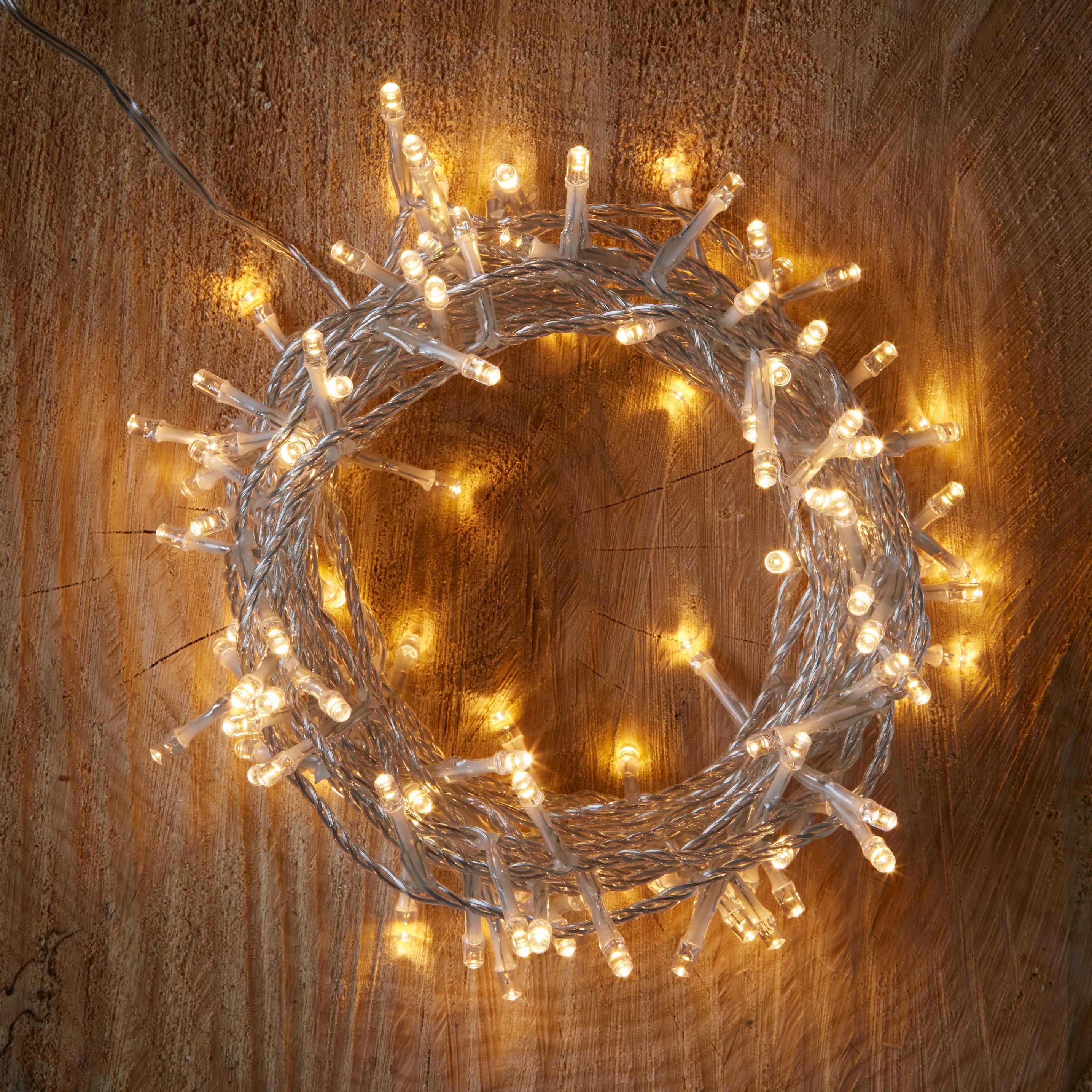 120 Warm White LED String Lights Departments DIY at B&Q