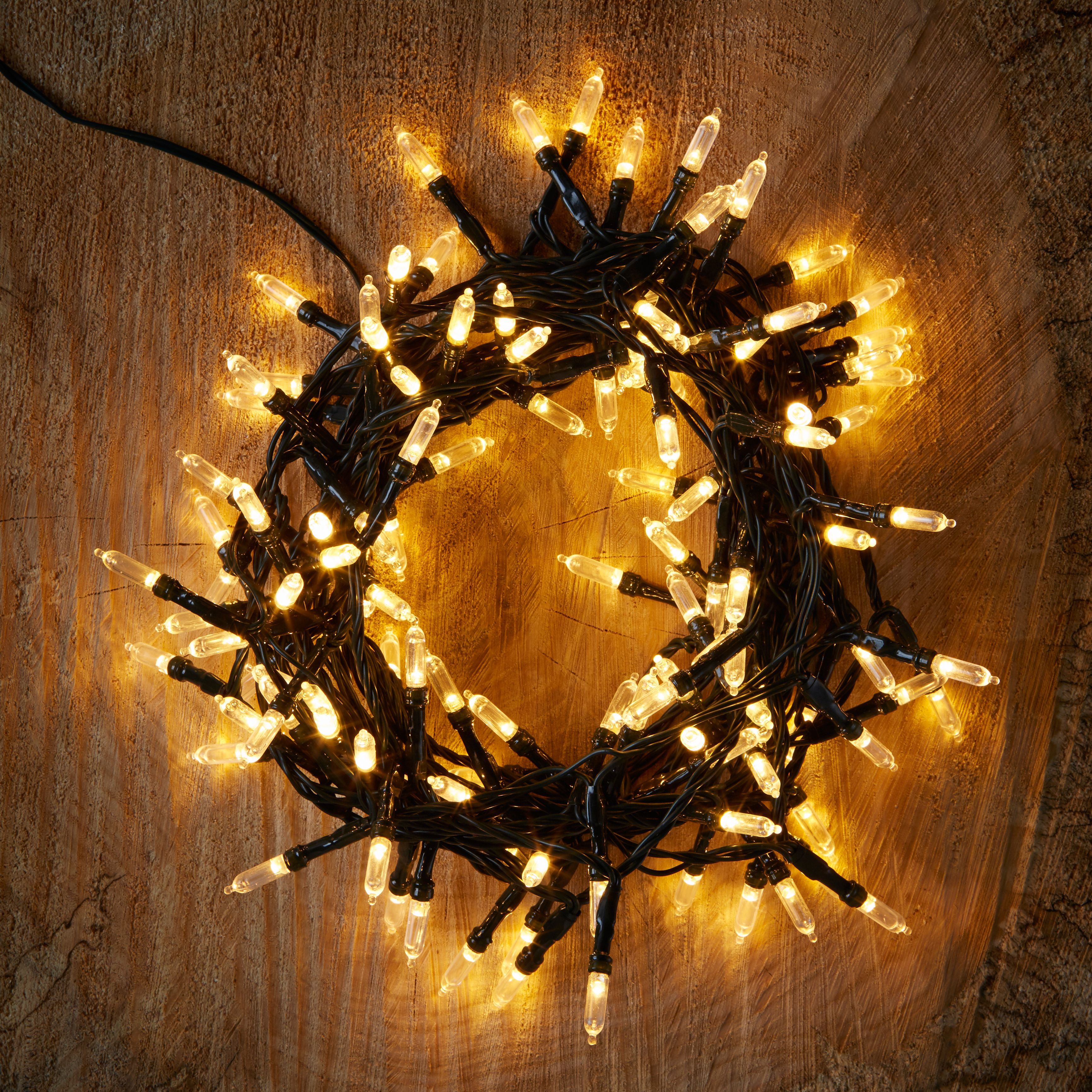 120 Warm White LED String Lights Departments DIY at B&Q