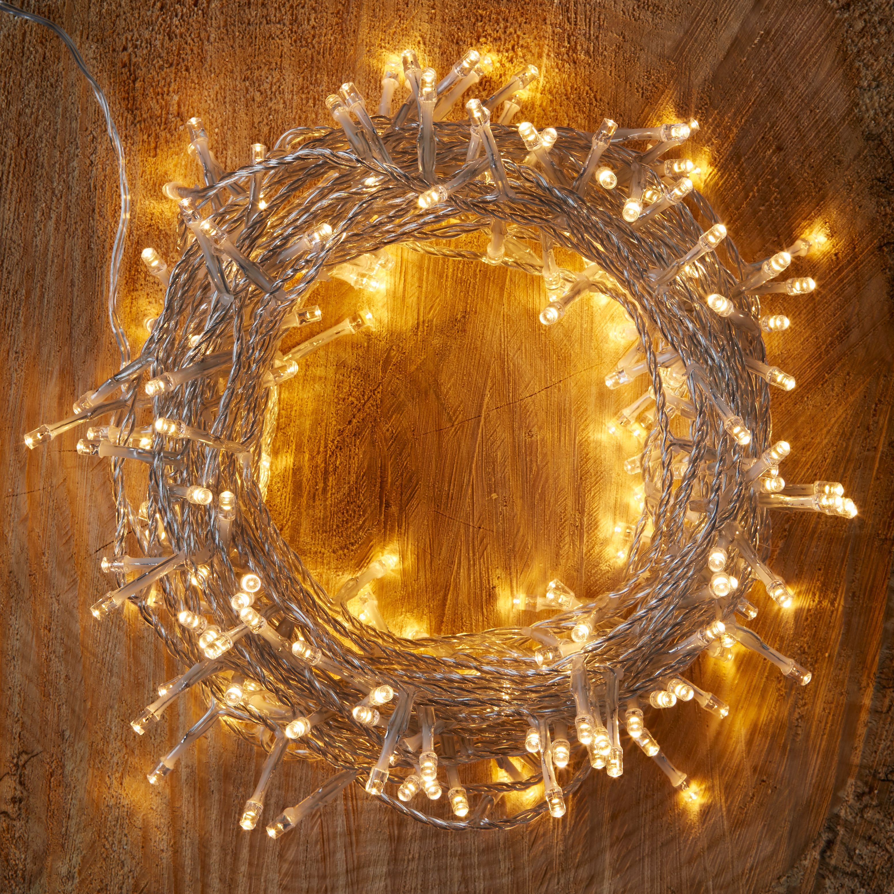 240 Warm White LED String Lights Departments DIY at B&Q