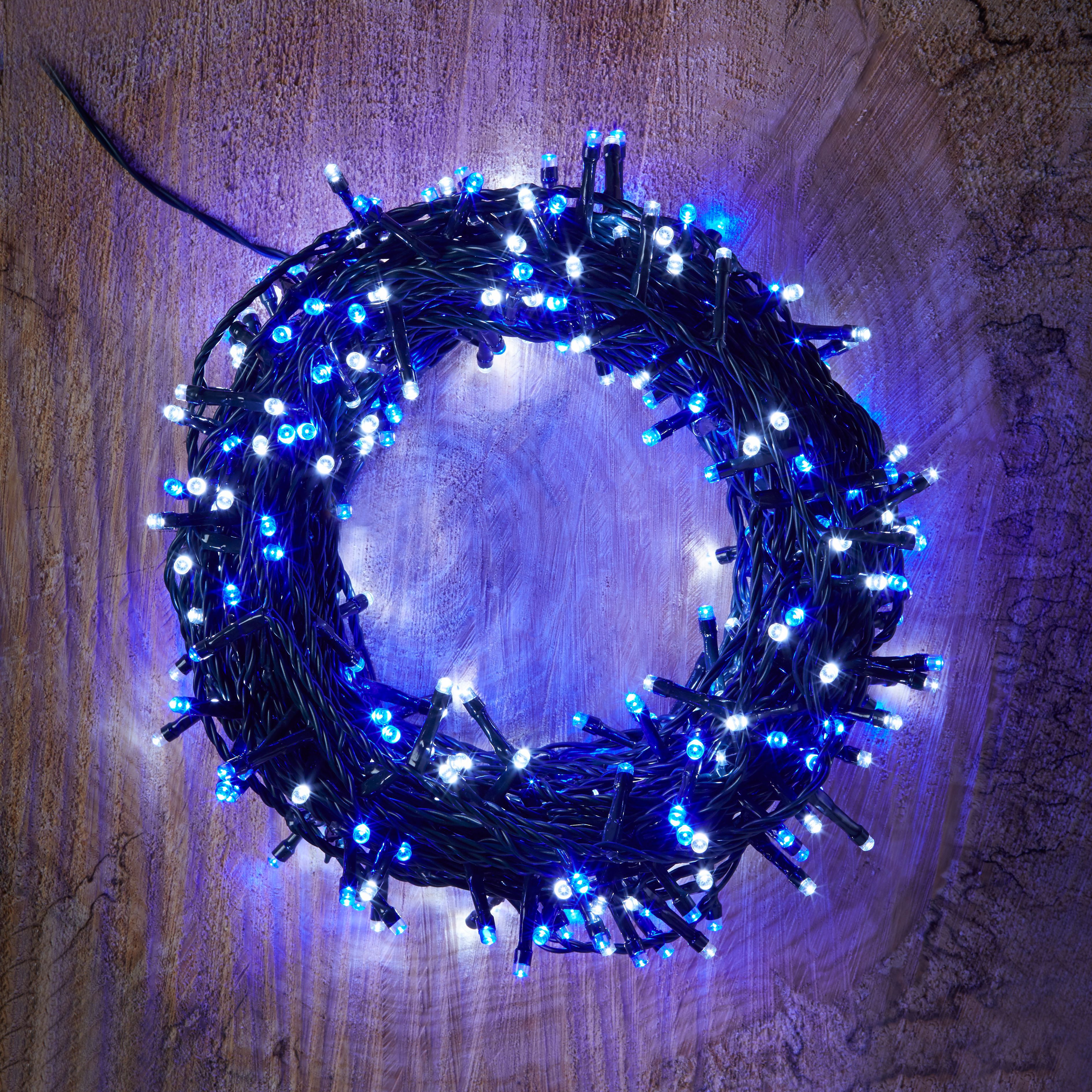 400 Blue & White LED String Lights Departments DIY at B&Q