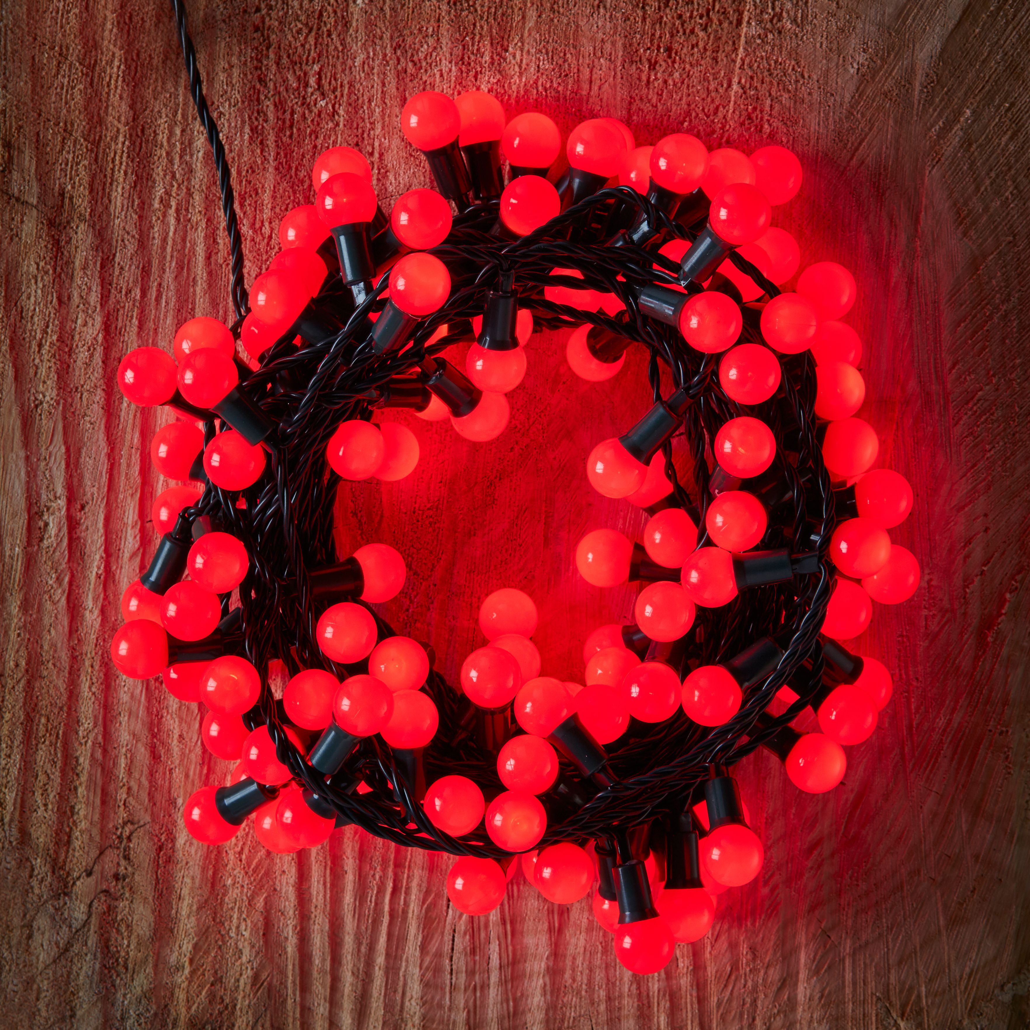 240 Red LED Berry Bulb String Lights Departments DIY at B&Q