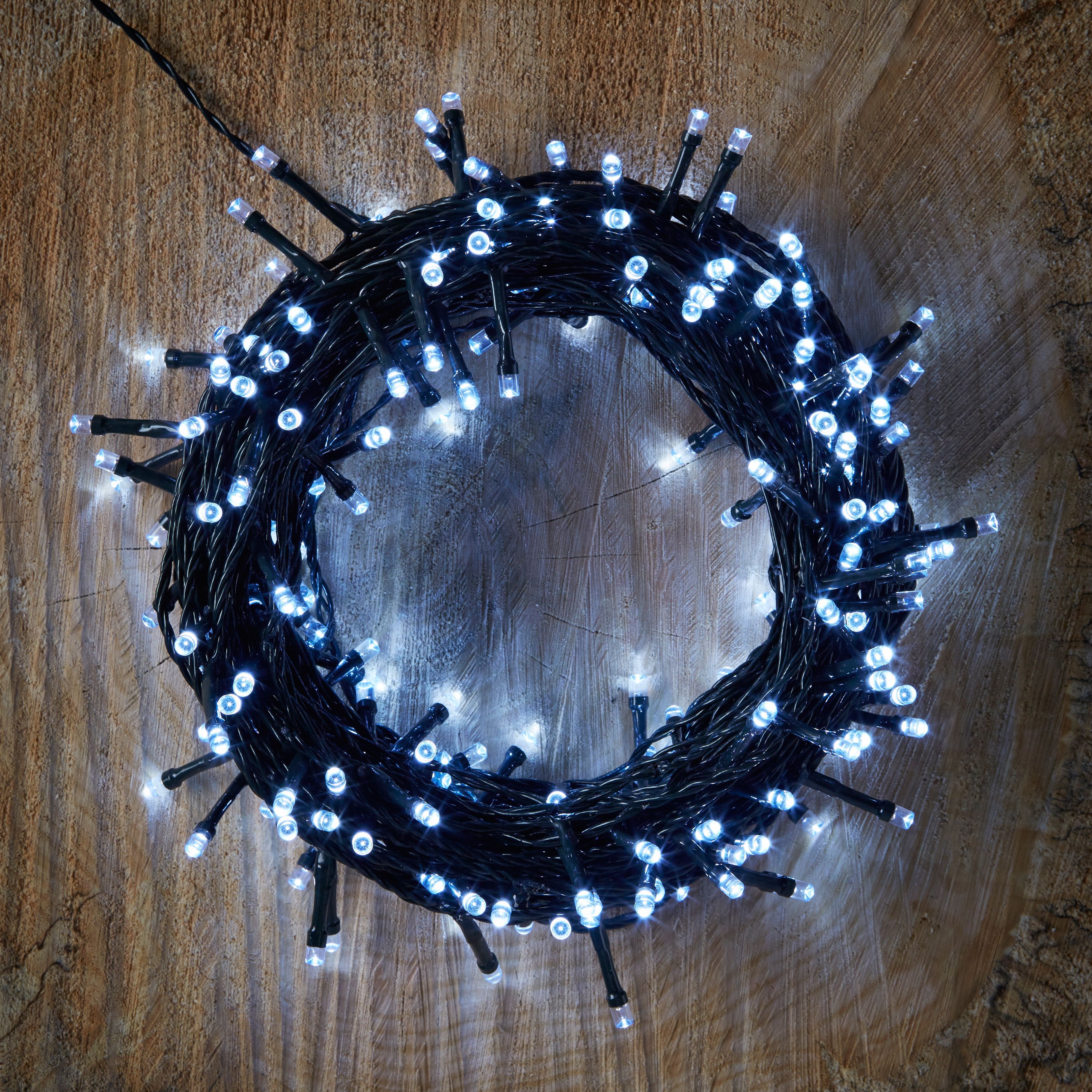 Battery Operated 240 Ice White LED String Lights Departments DIY at B&Q