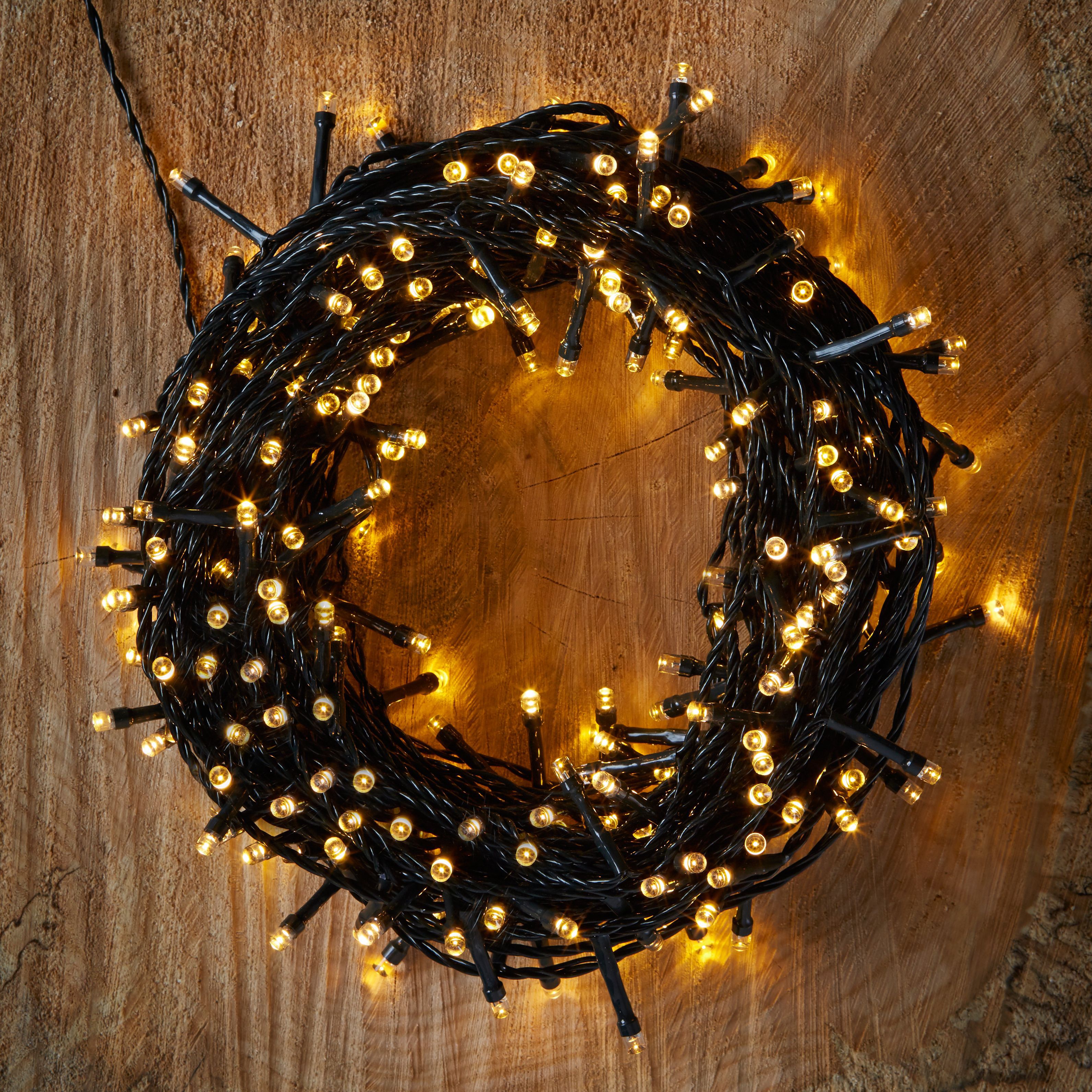 Battery Operated 240 Warm White LED String Lights Departments DIY at B&Q