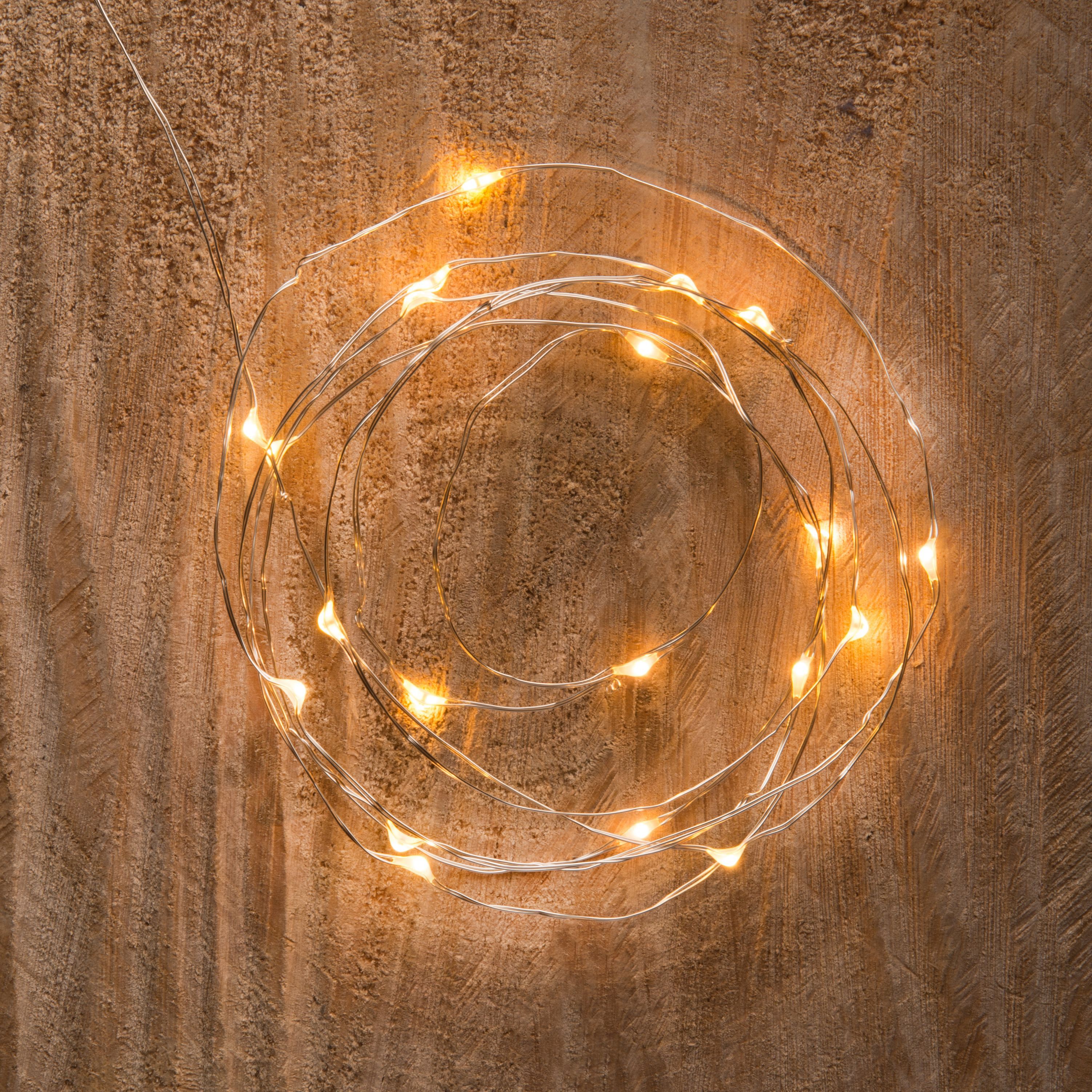 Battery Operated 20 Warm White LED String Lights Departments DIY at B&Q