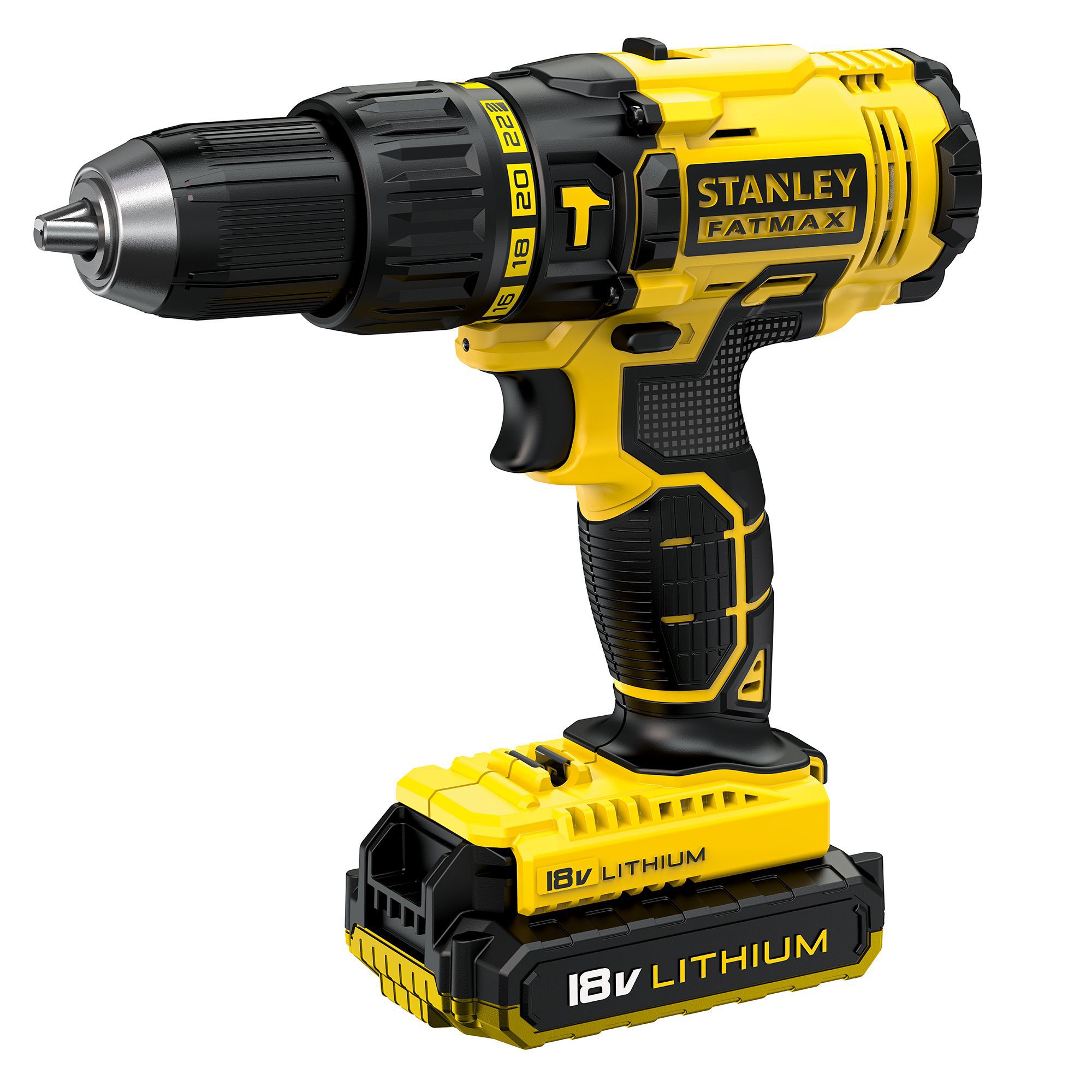 Stanley FatMax Cordless 18V 2Ah LiIon Brushed Combi Drill 2 Batteries