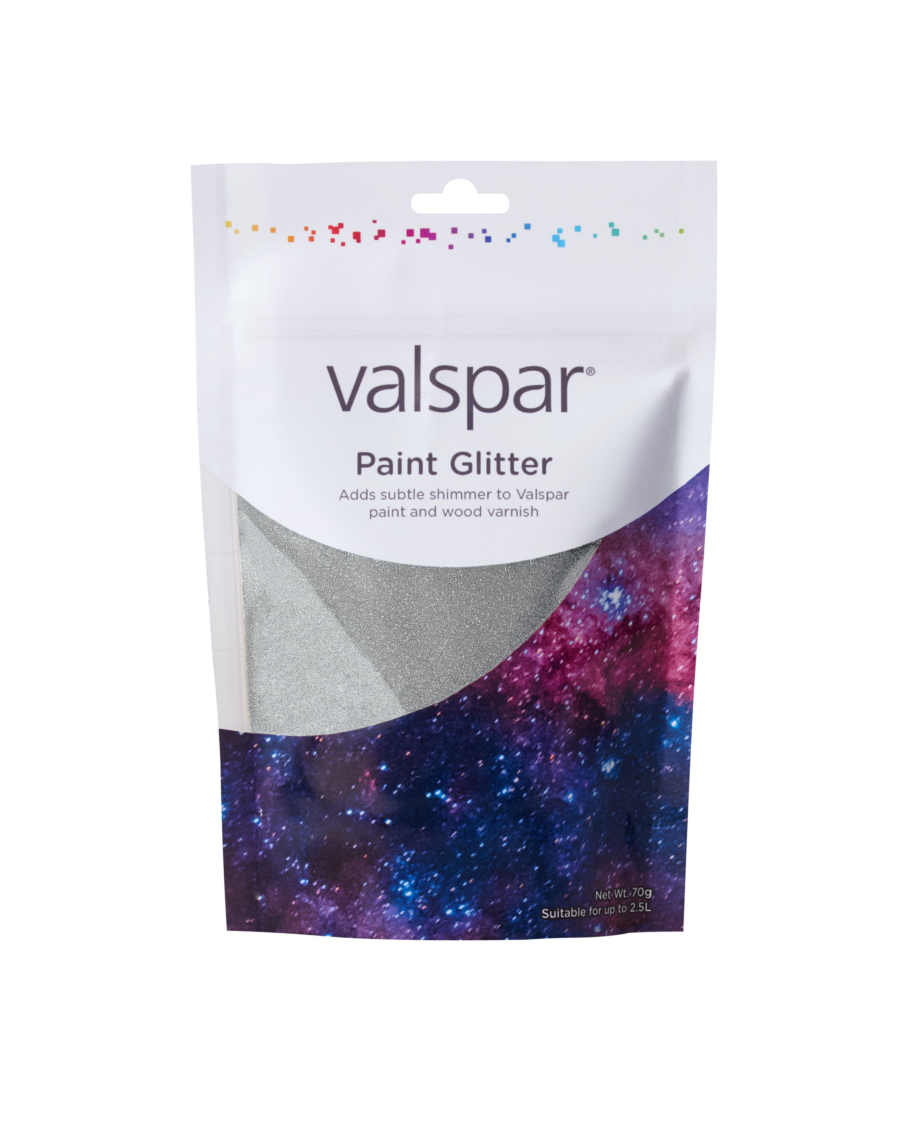 Valspar Silver Effect Paint Glitter Packet 70 G | Departments | DIY at B&Q