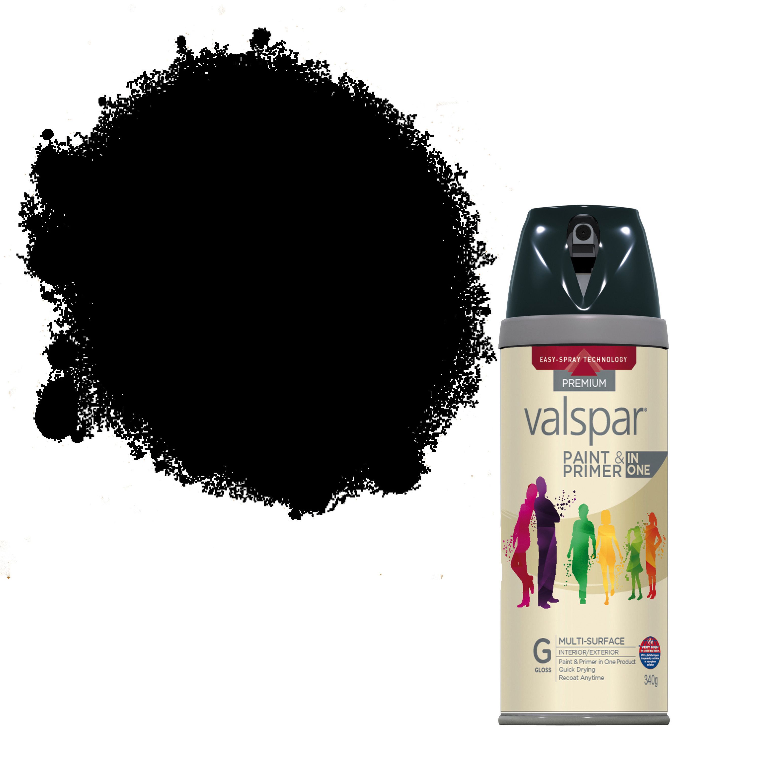Valspar Black Gloss Spray Paint 400 ml Departments DIY at B&Q